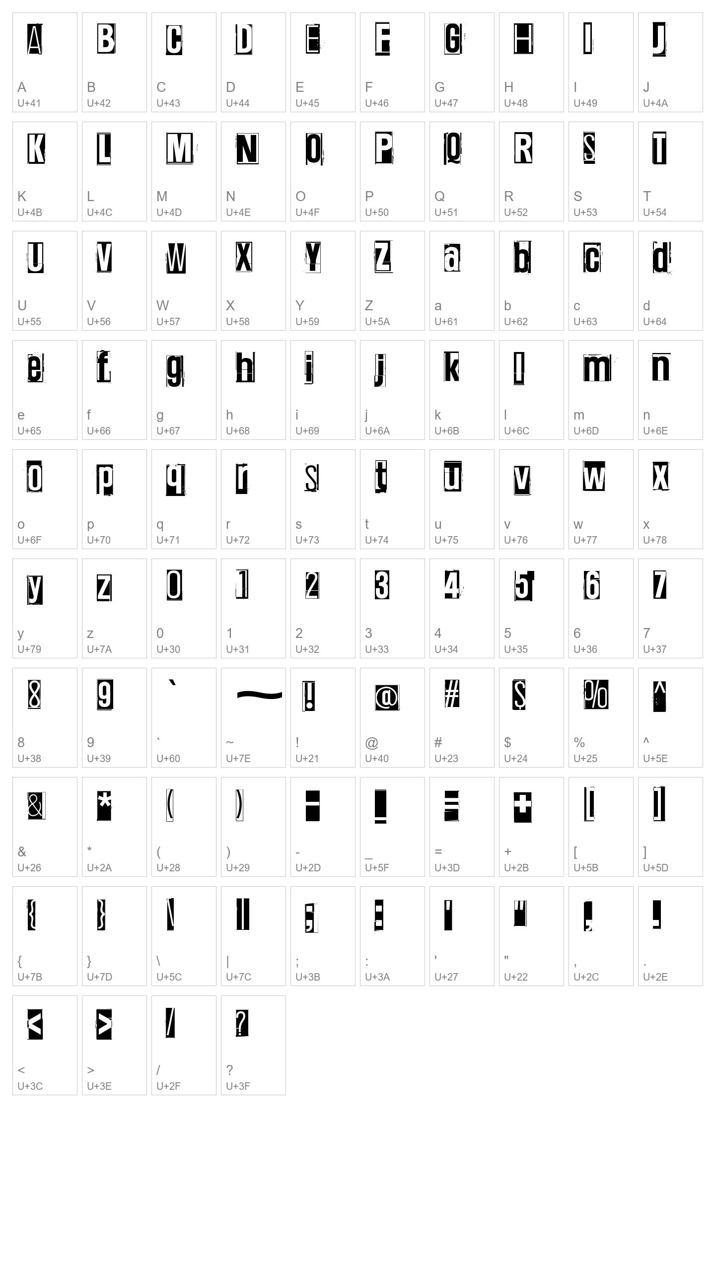 Character Map Image