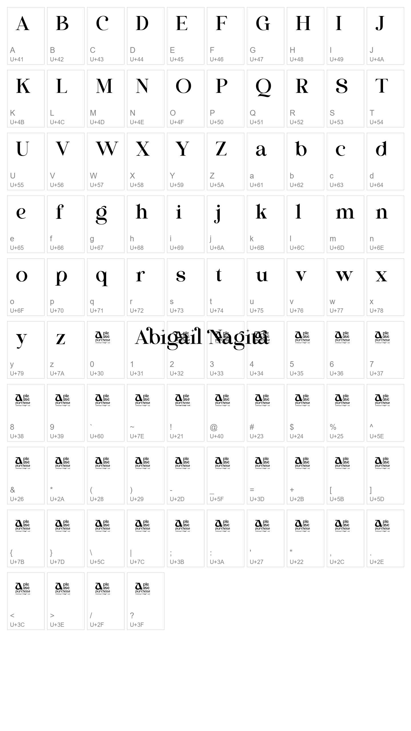 Character Map Image