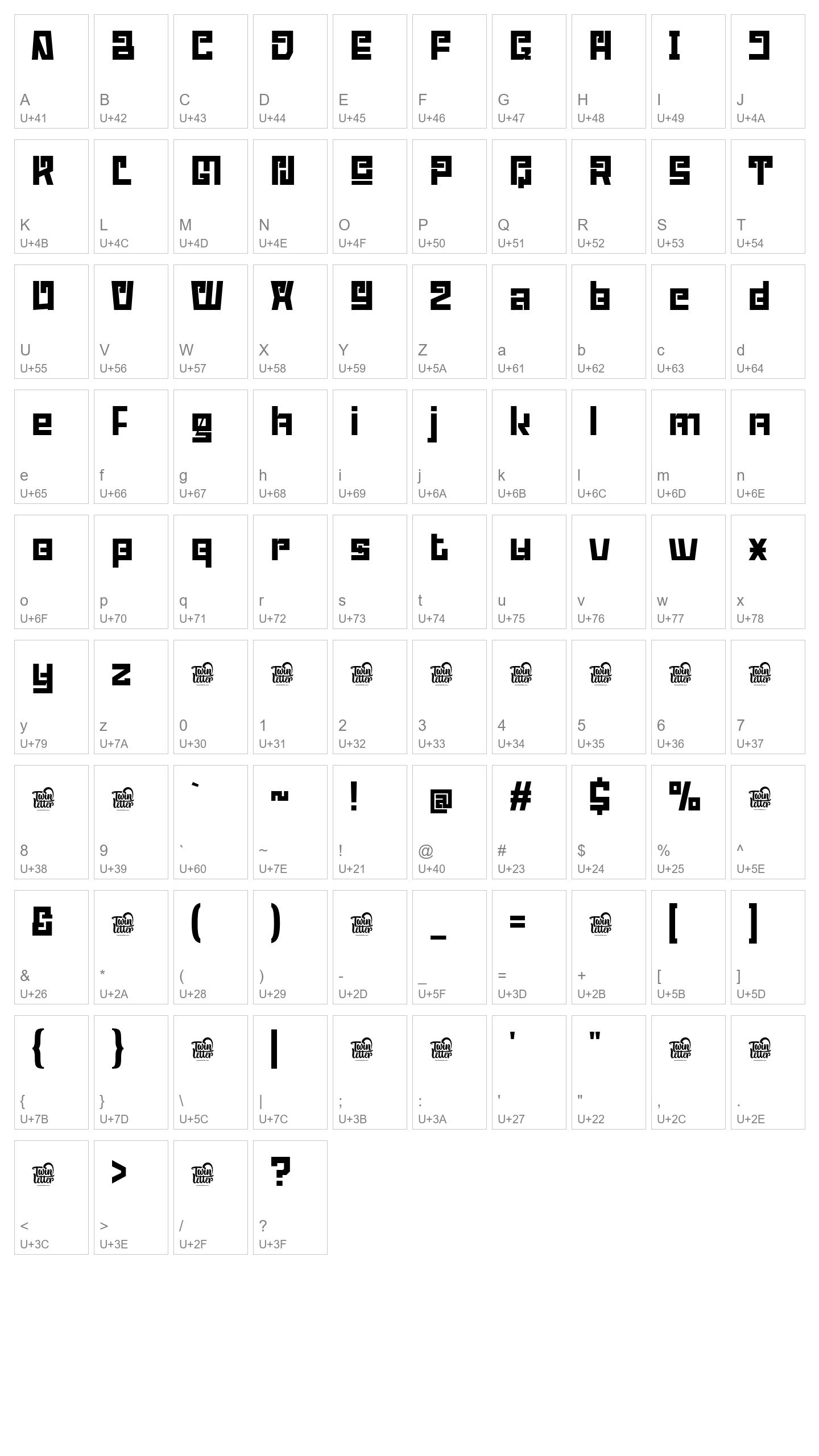 Character Map Image