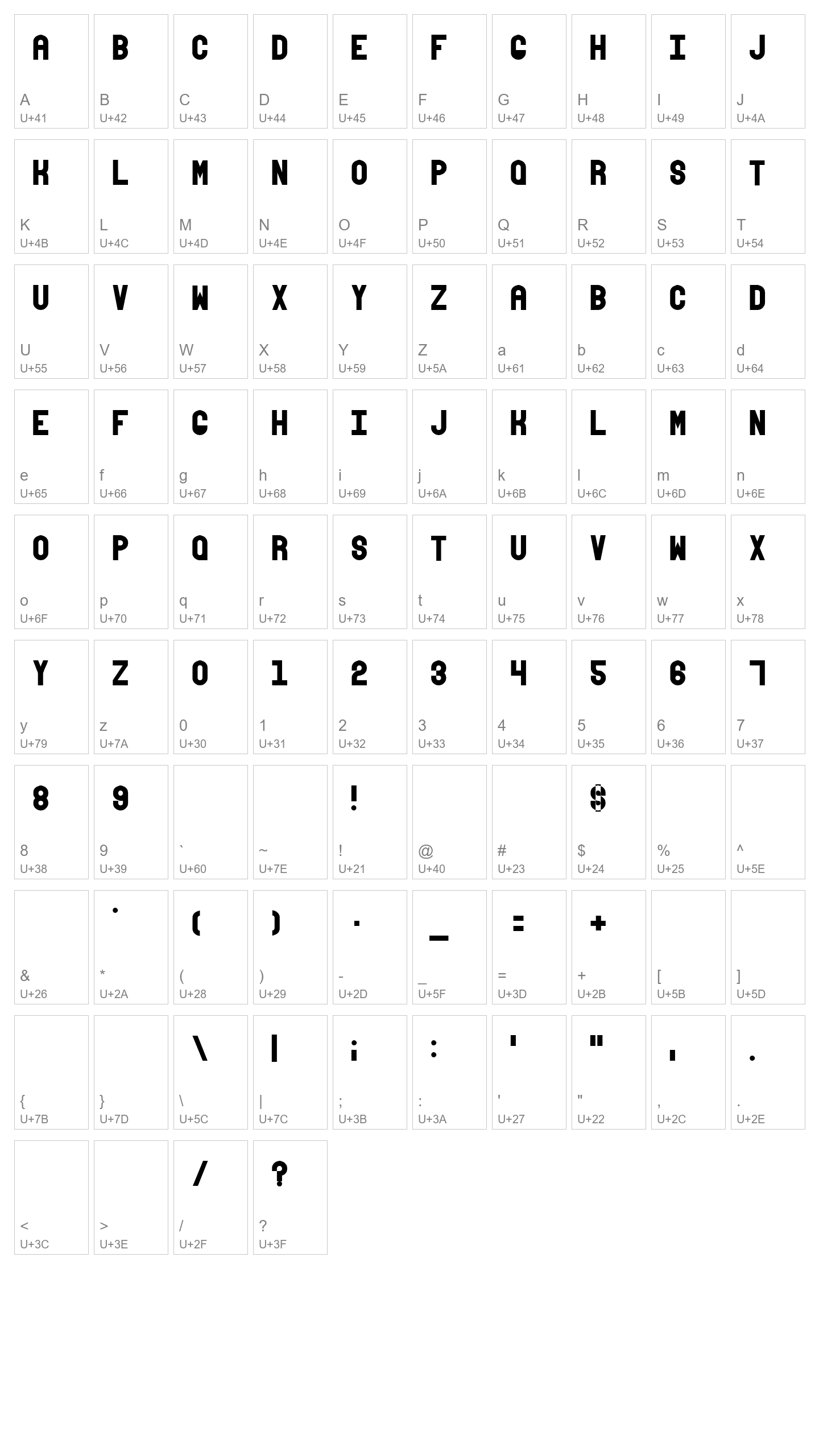 Character Map Image