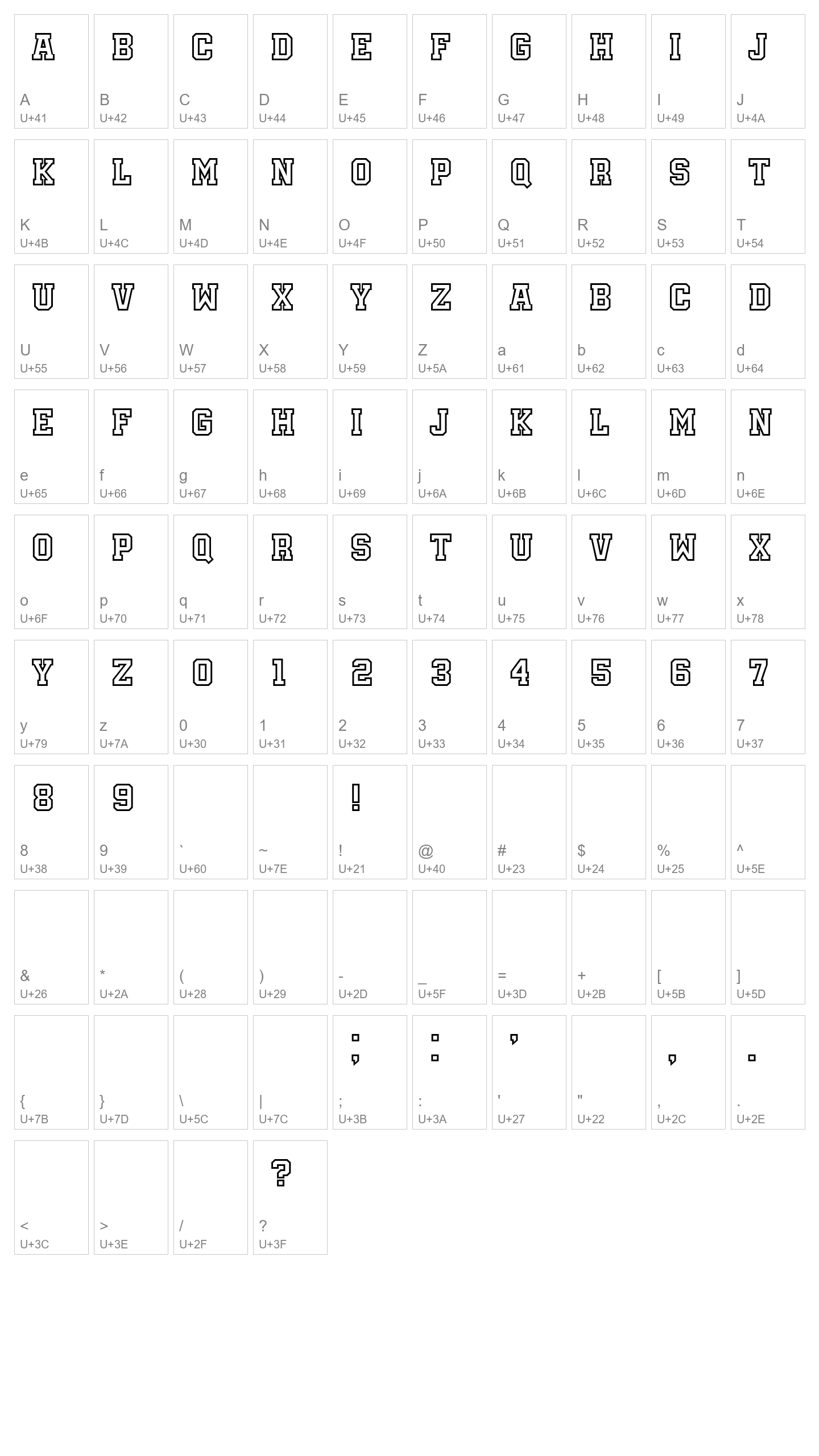 Character Map Image