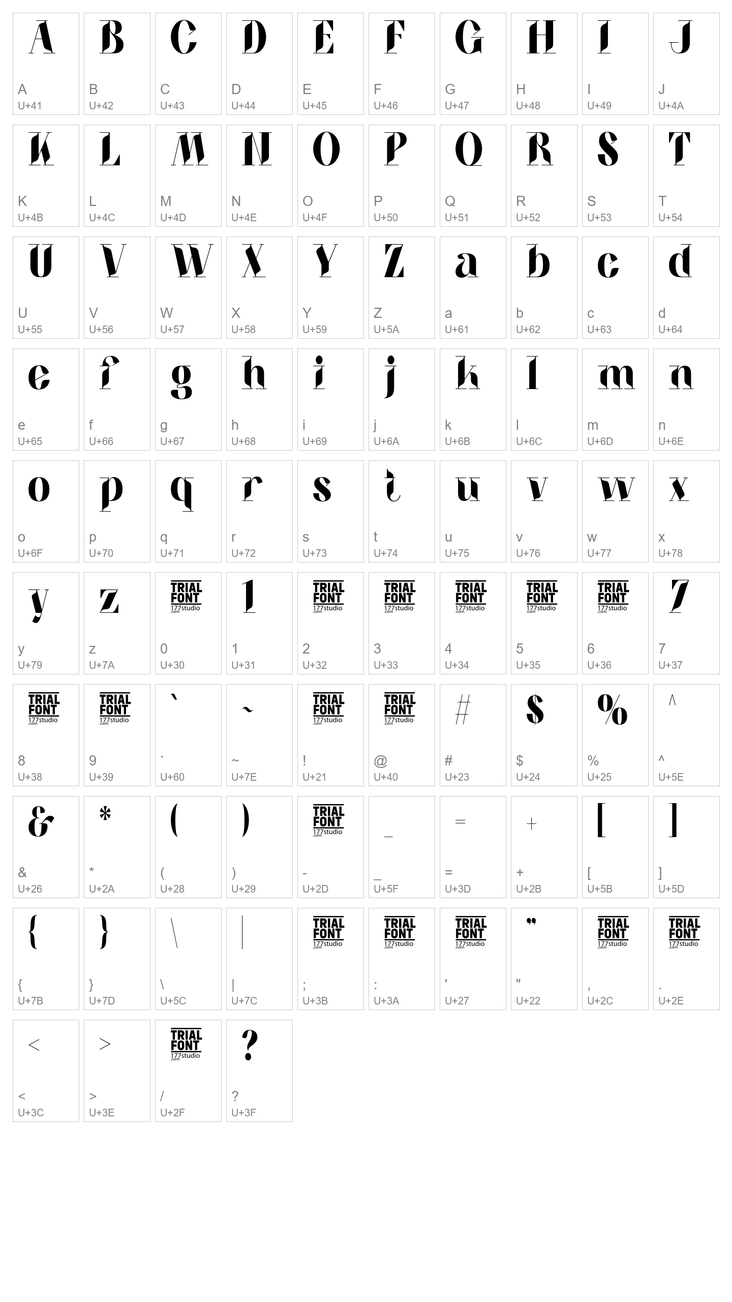 Character Map Image