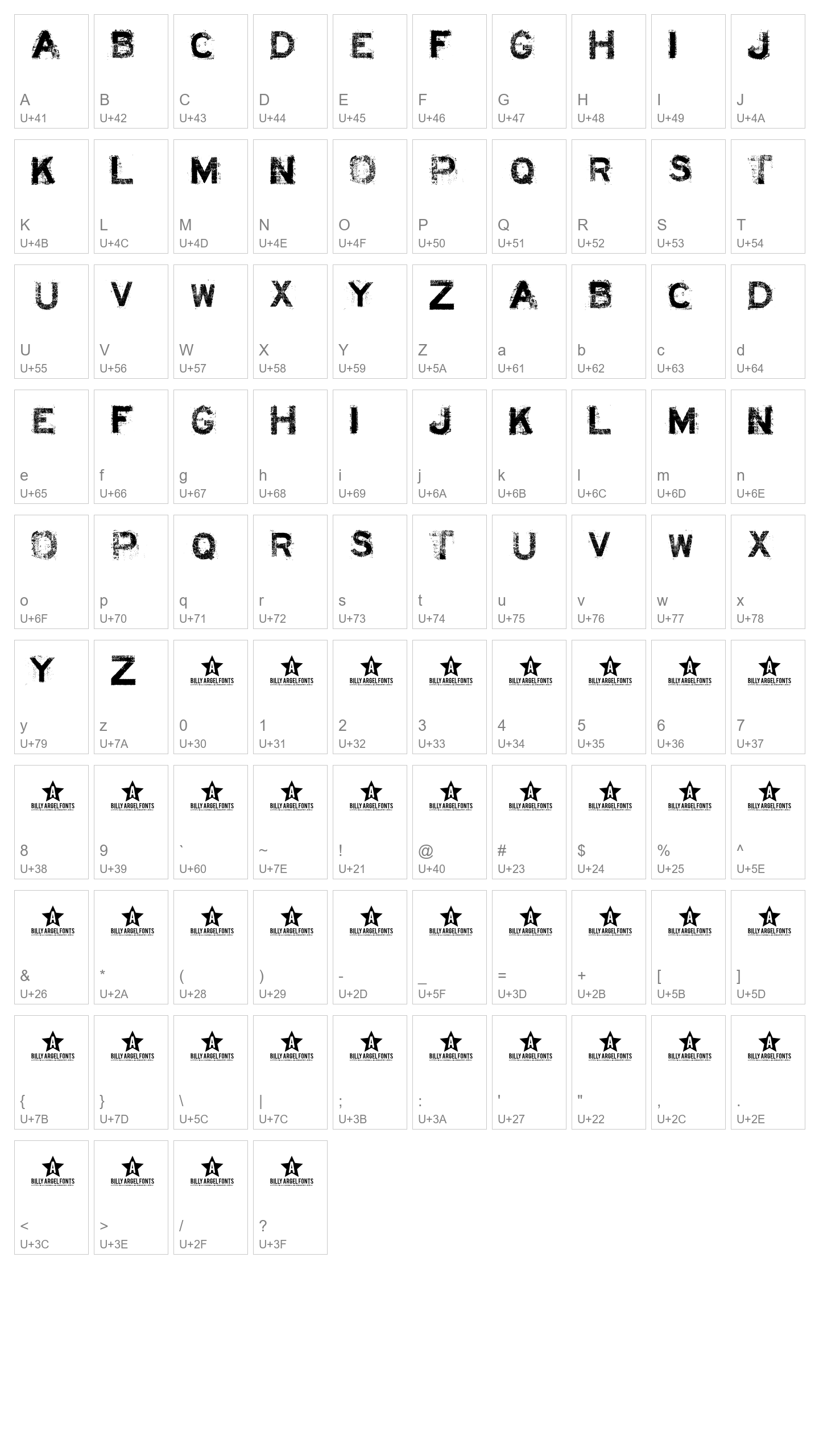 Character Map Image