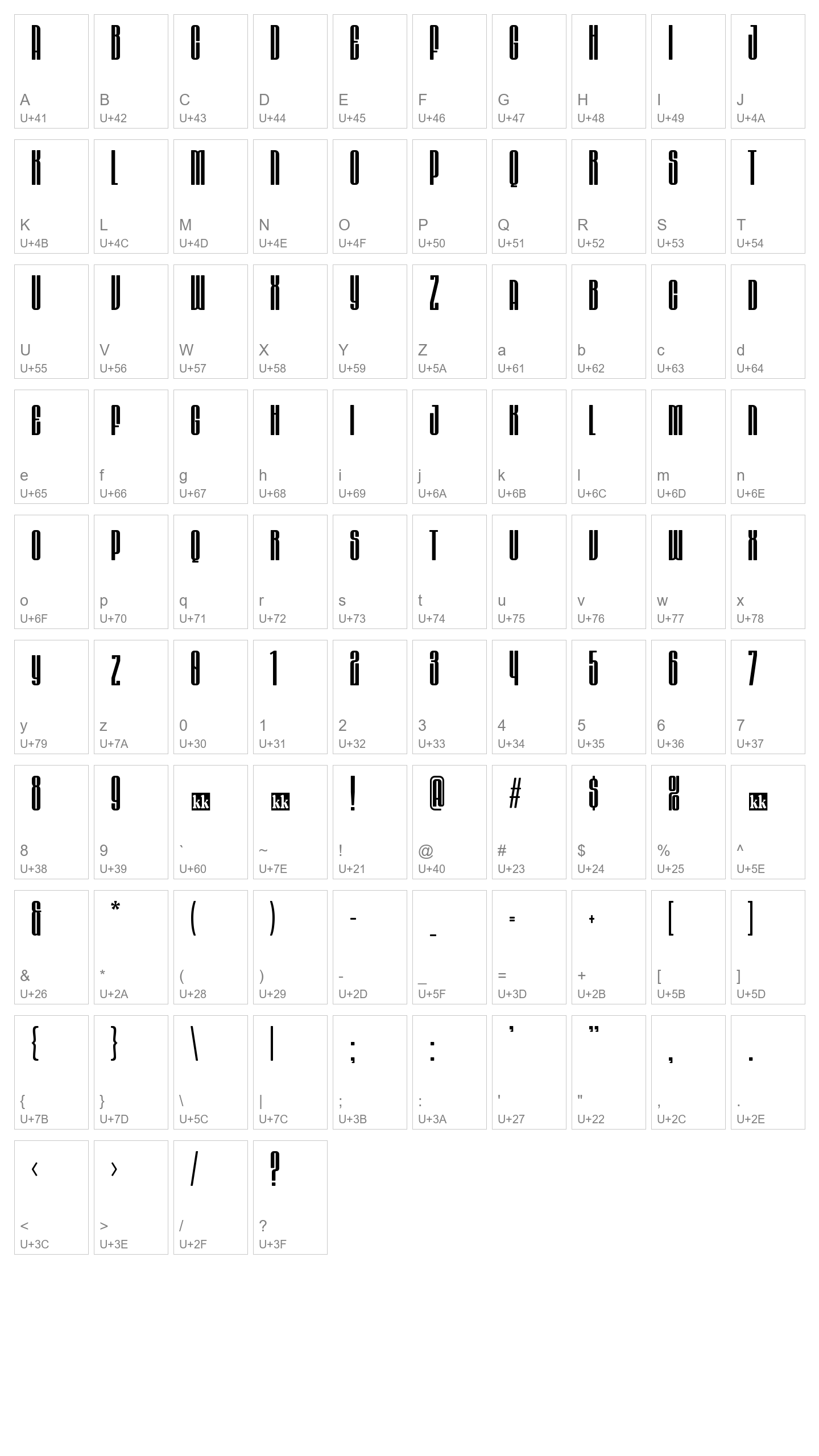 Character Map Image