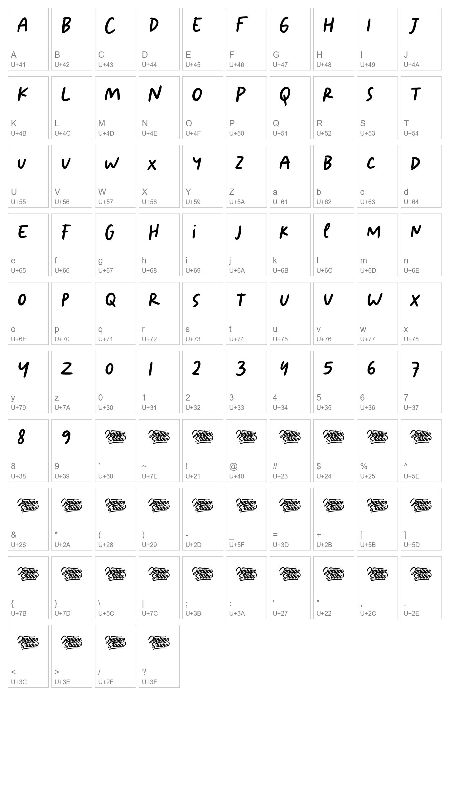 Character Map Image