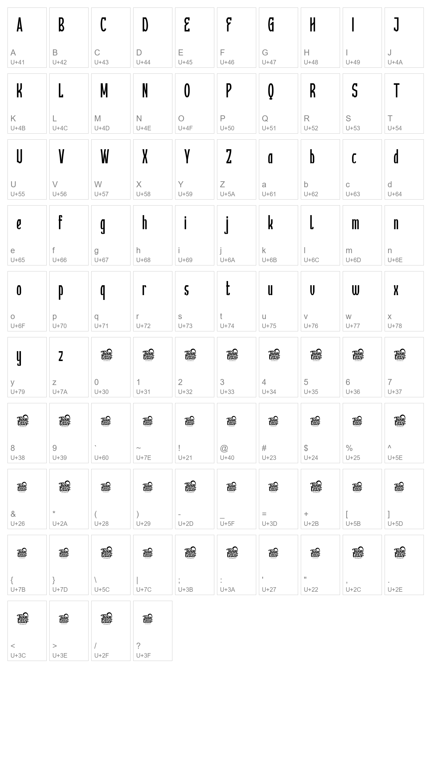 Character Map Image