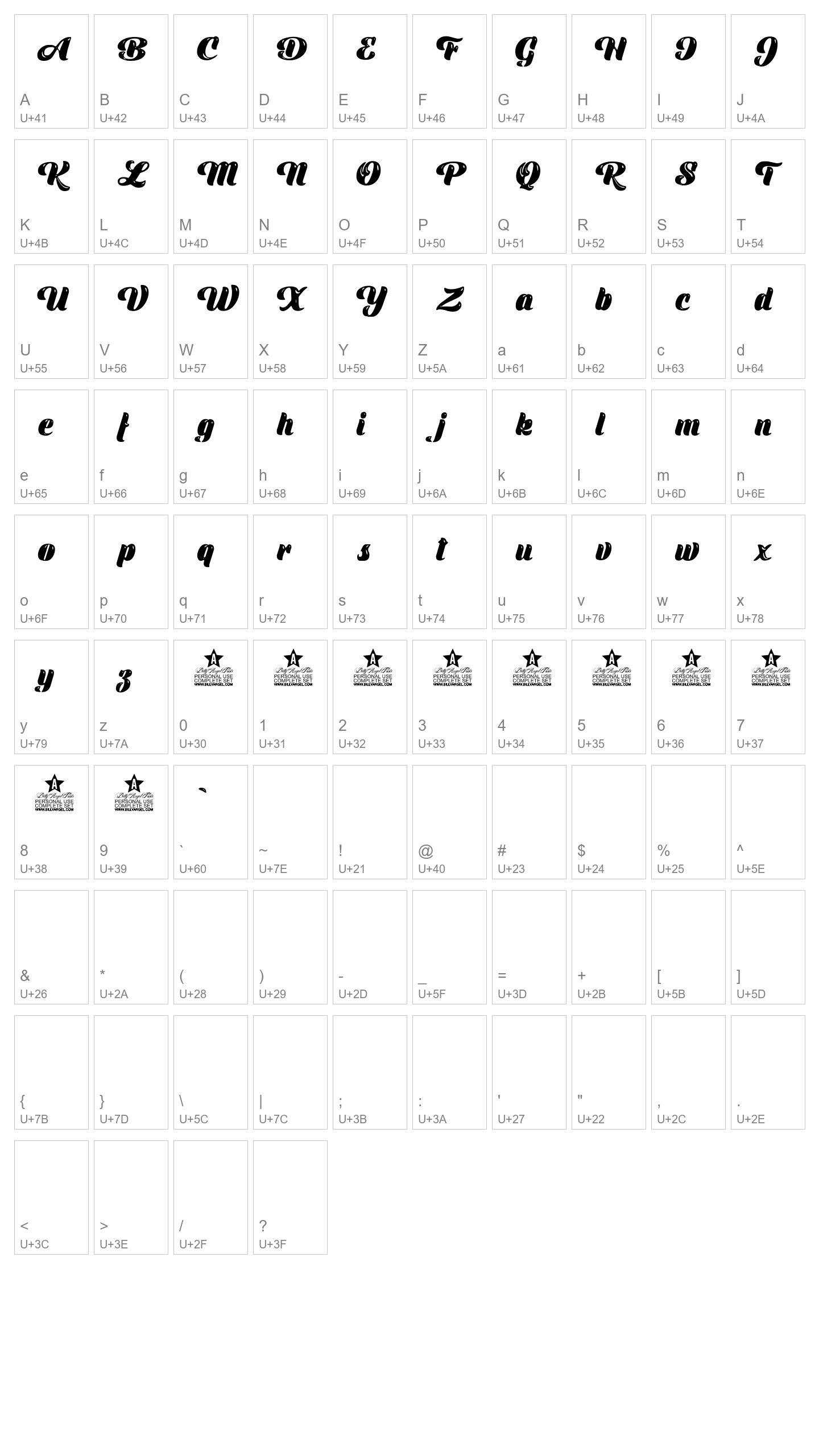 Character Map Image