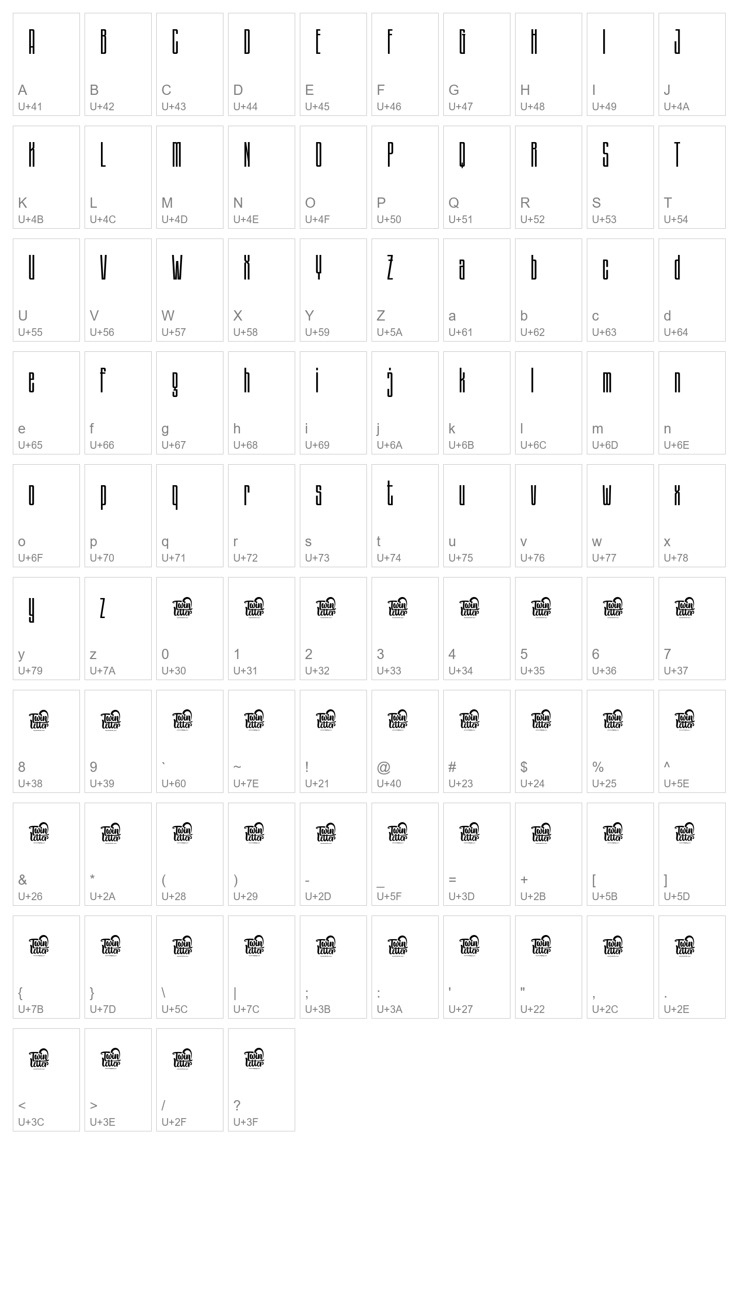 Character Map Image