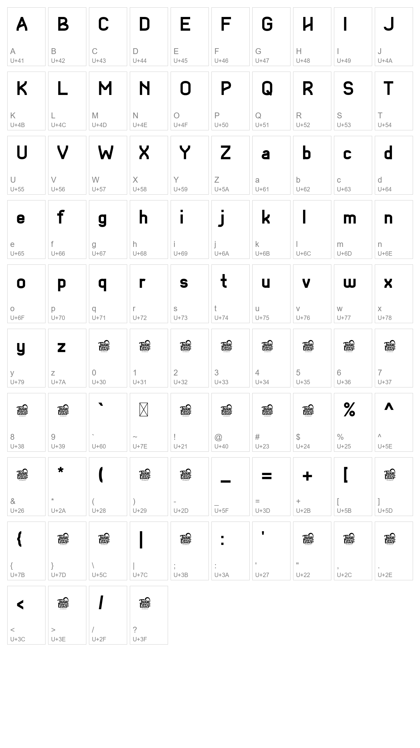 Character Map Image