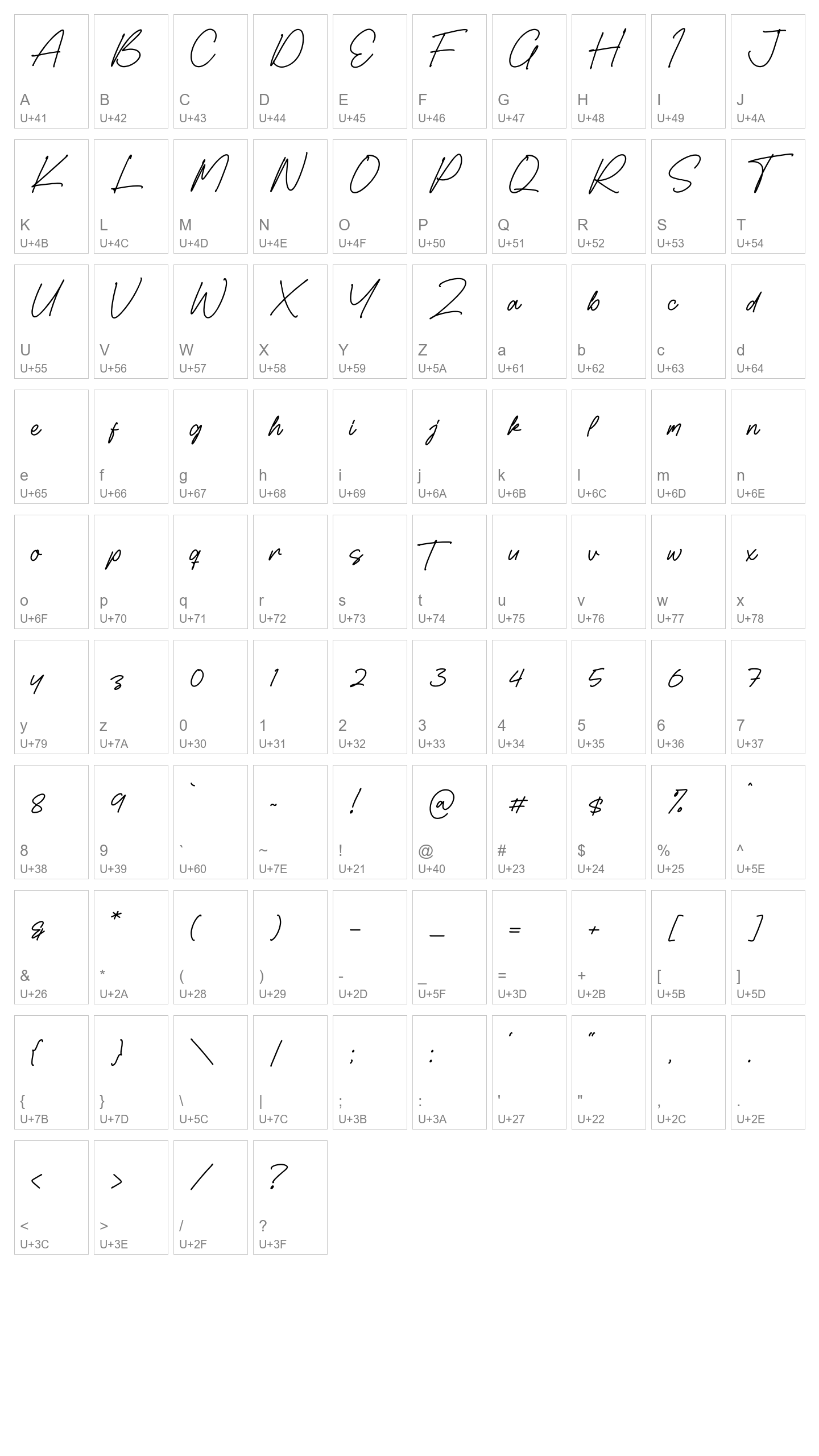 Character Map Image