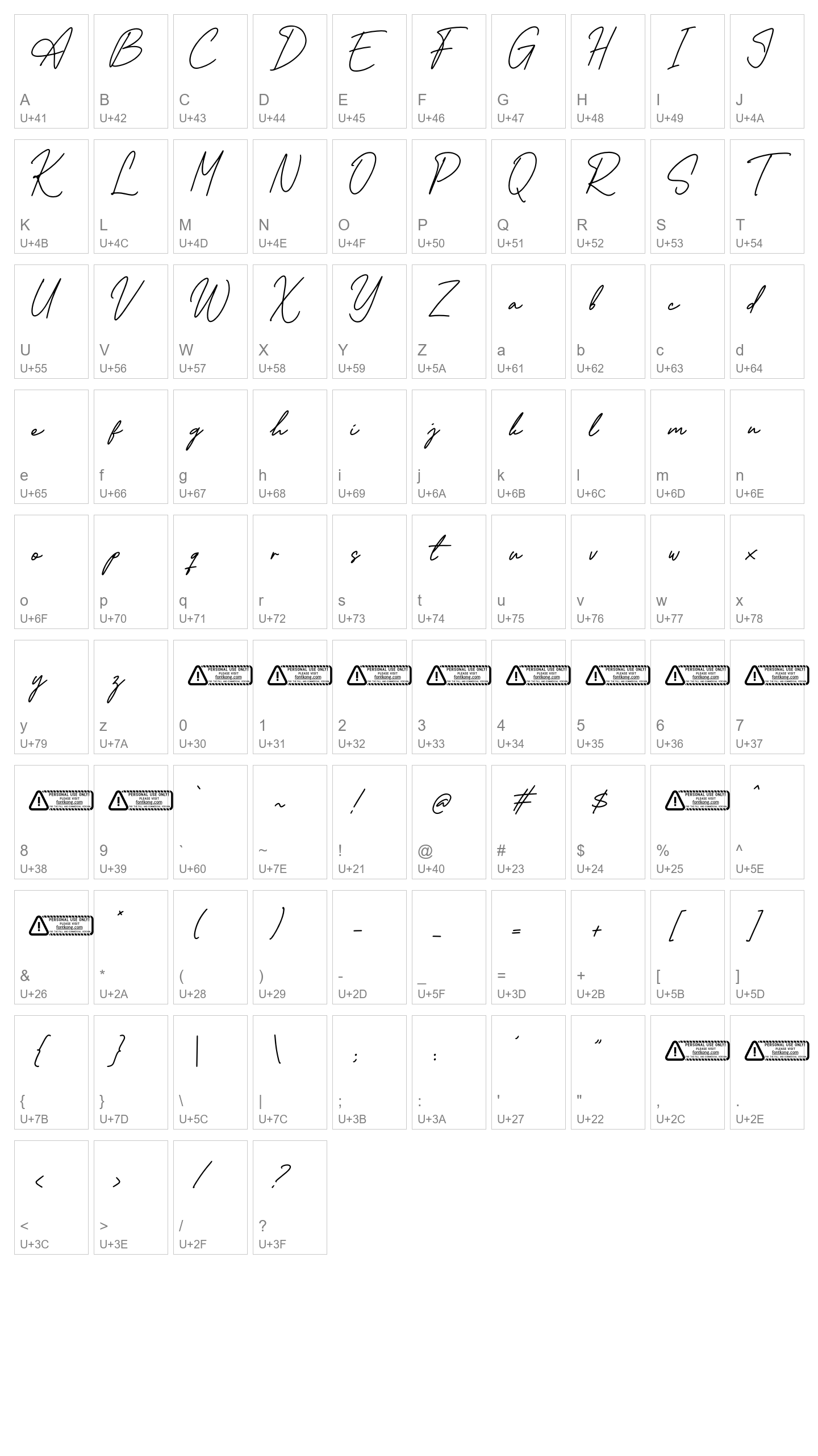 Character Map Image