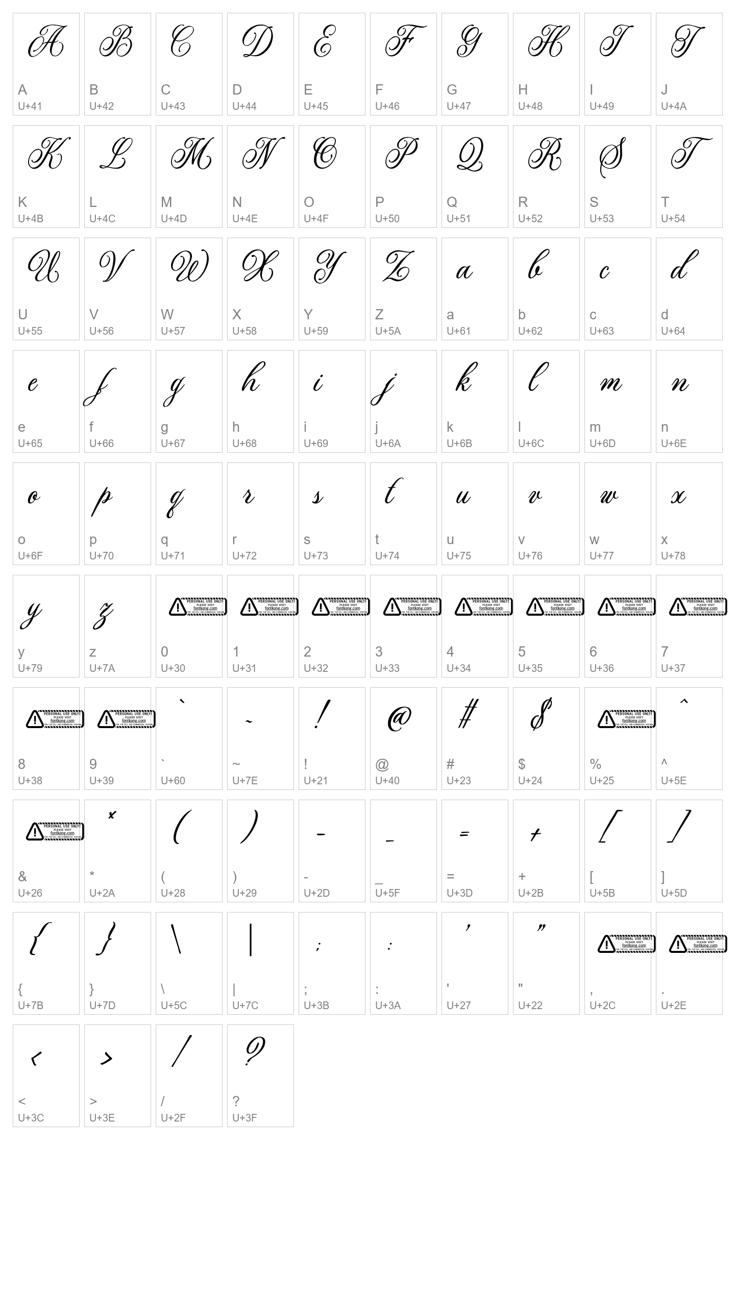 Character Map Image