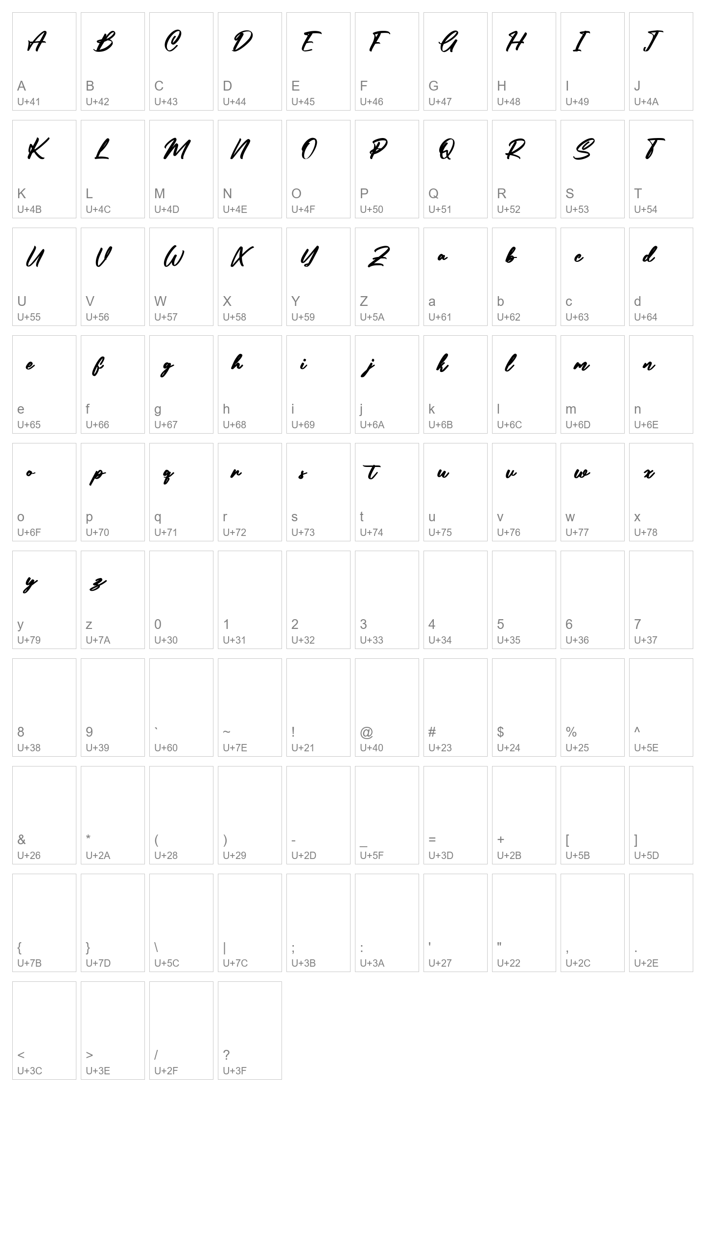 Character Map Image