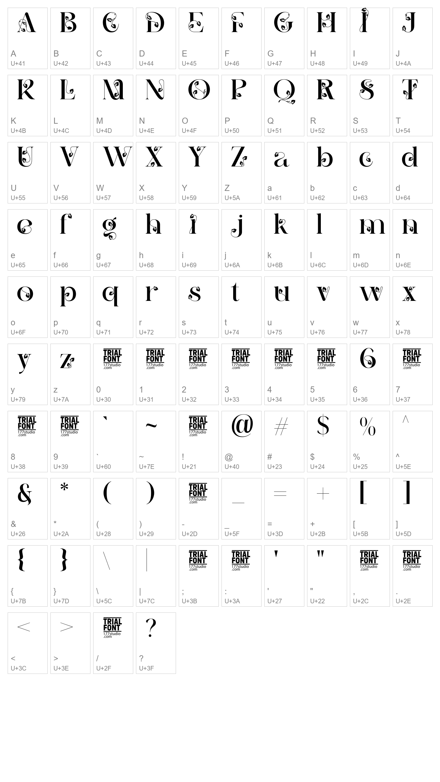 Character Map Image