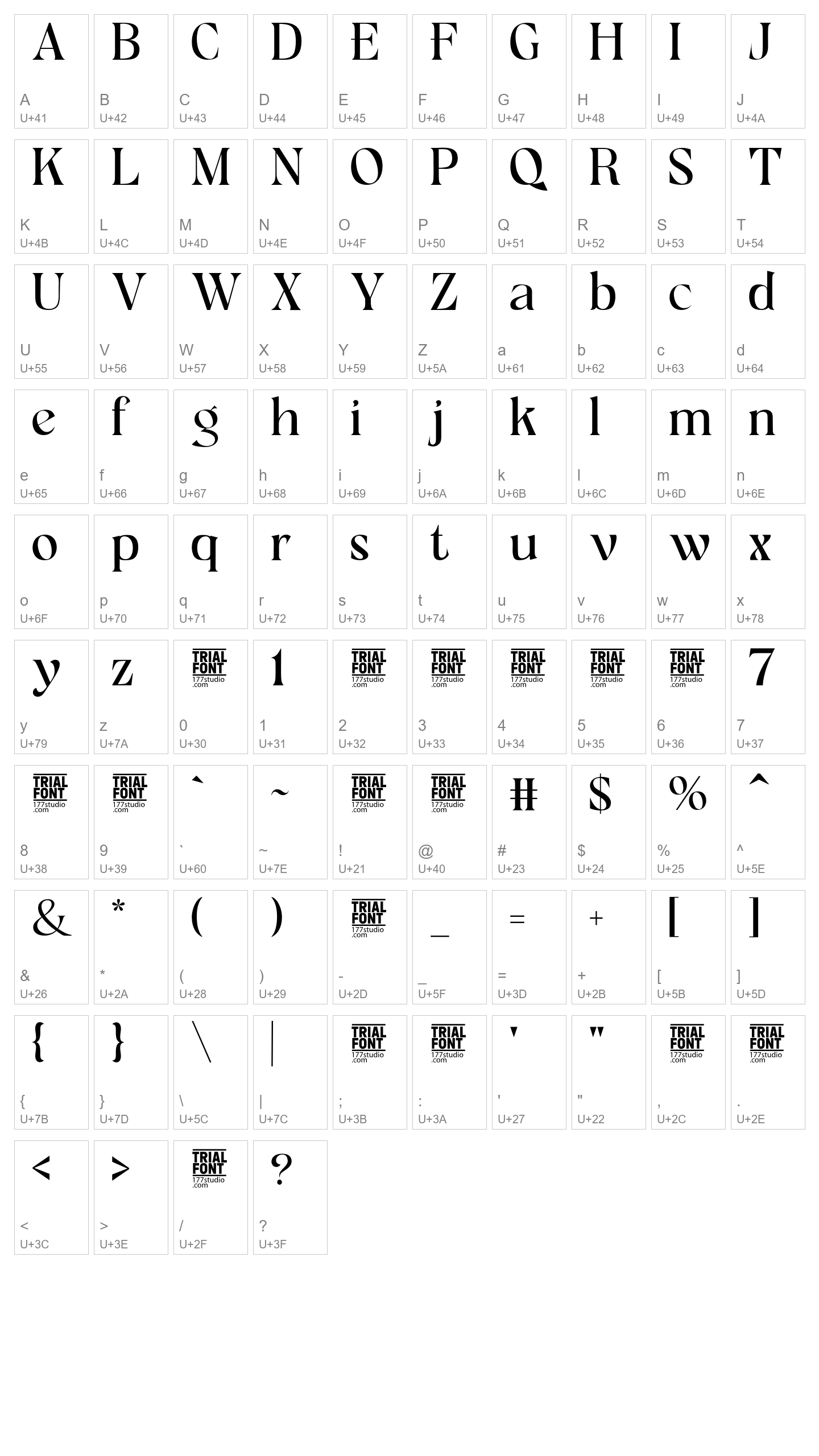 Character Map Image