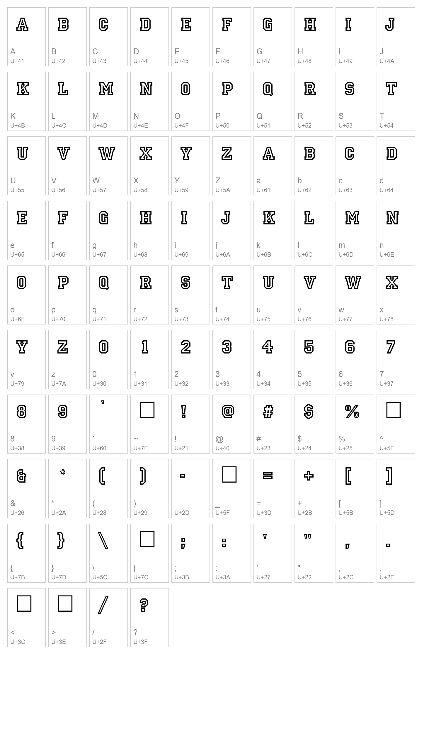 Character Map Image