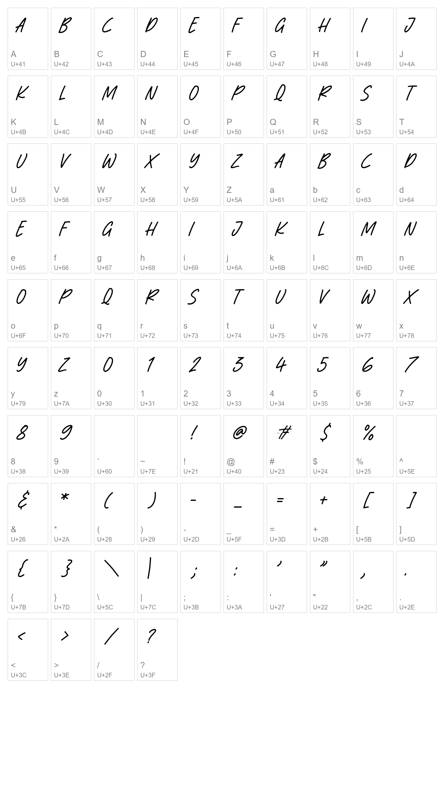 Character Map Image