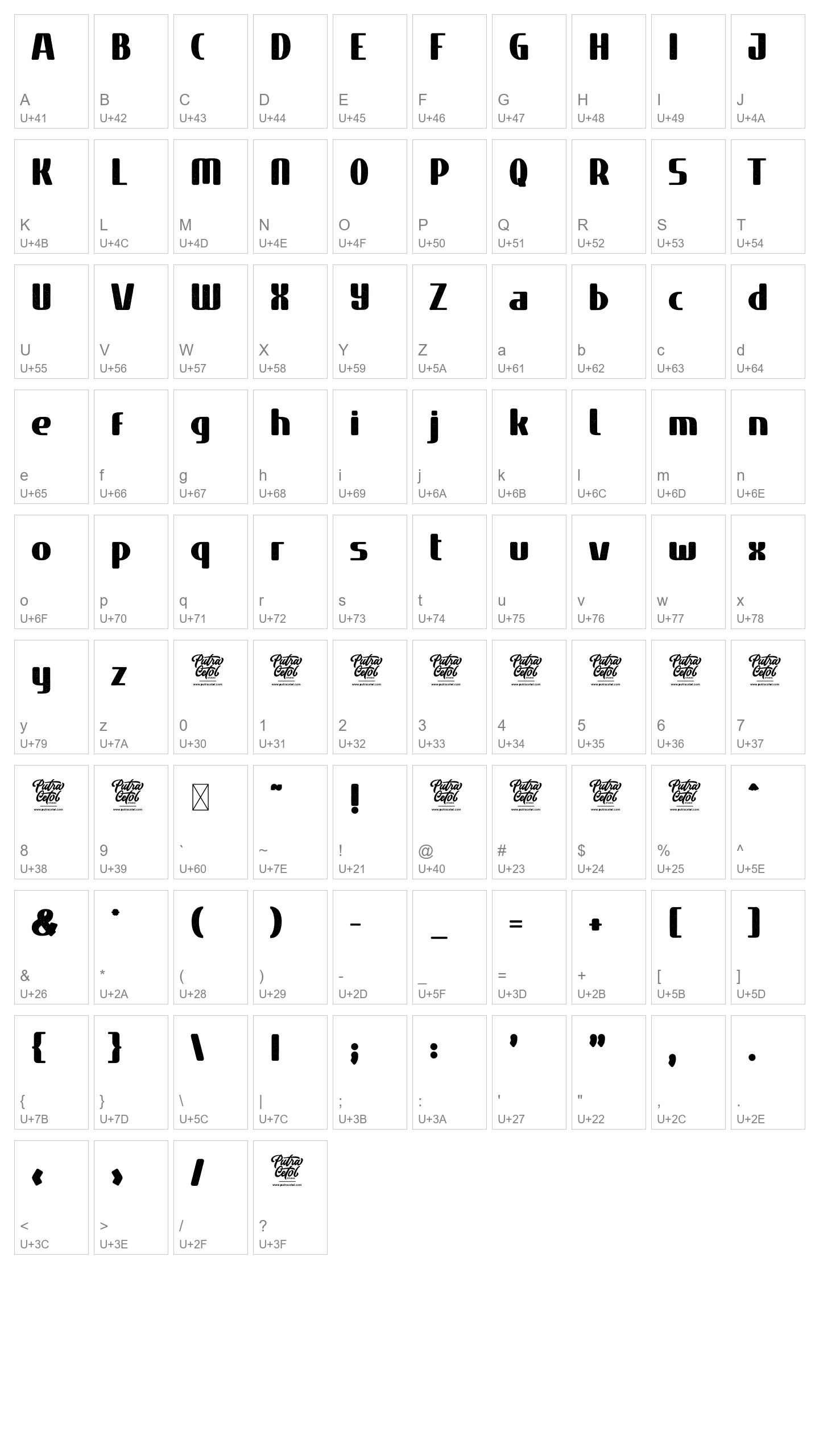 Character Map Image