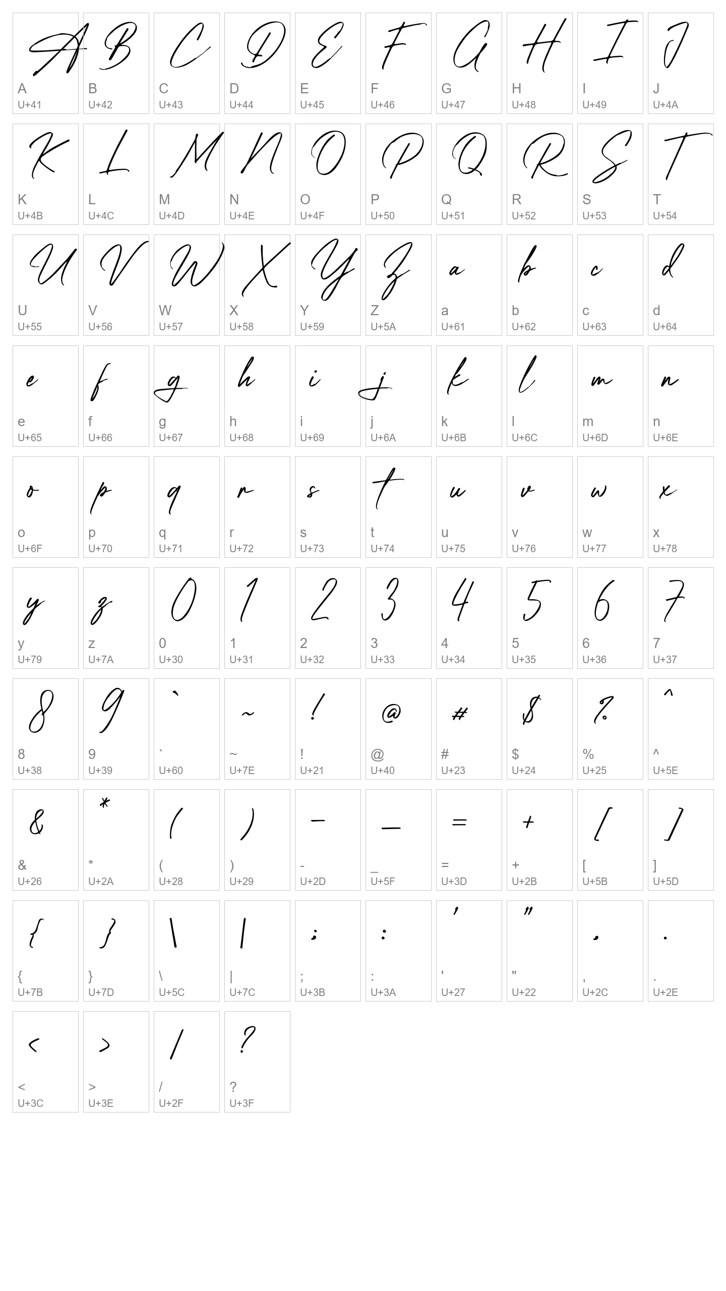 Character Map Image