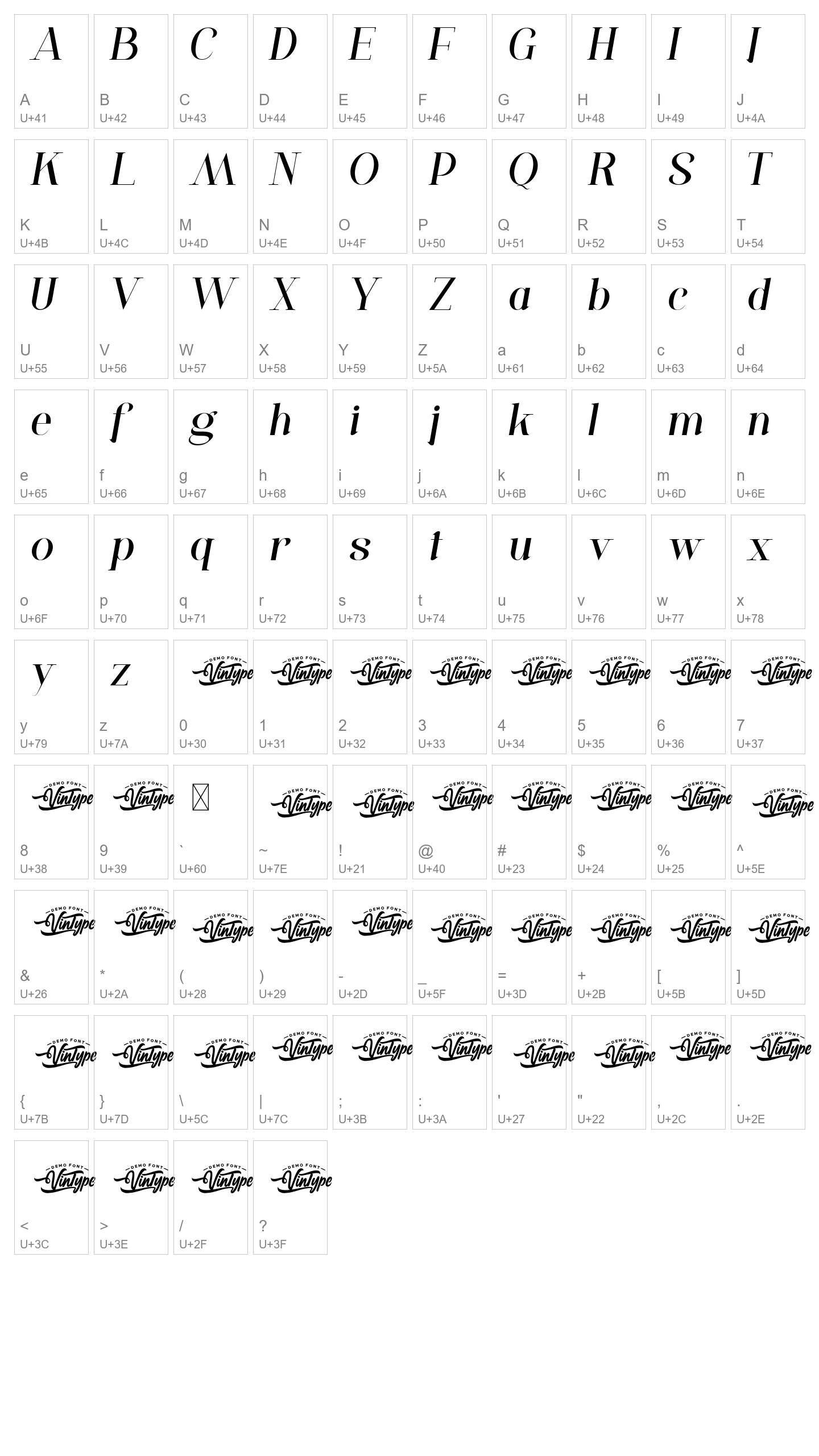 Character Map Image