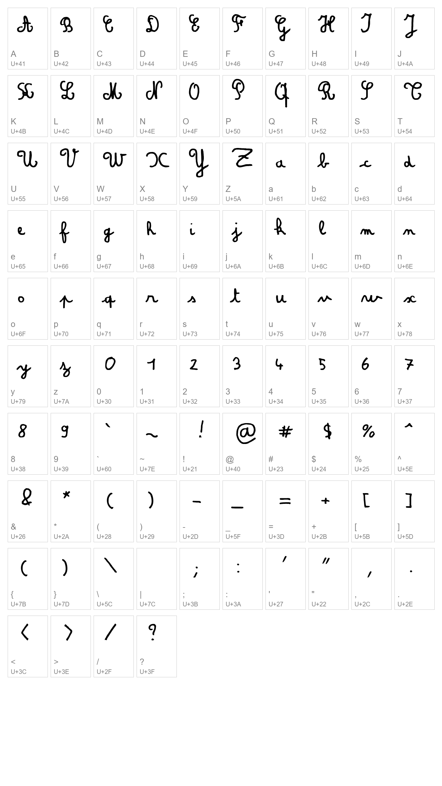 Character Map Image