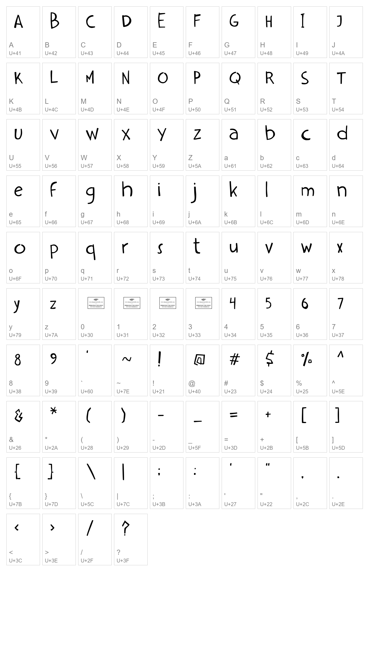Character Map Image