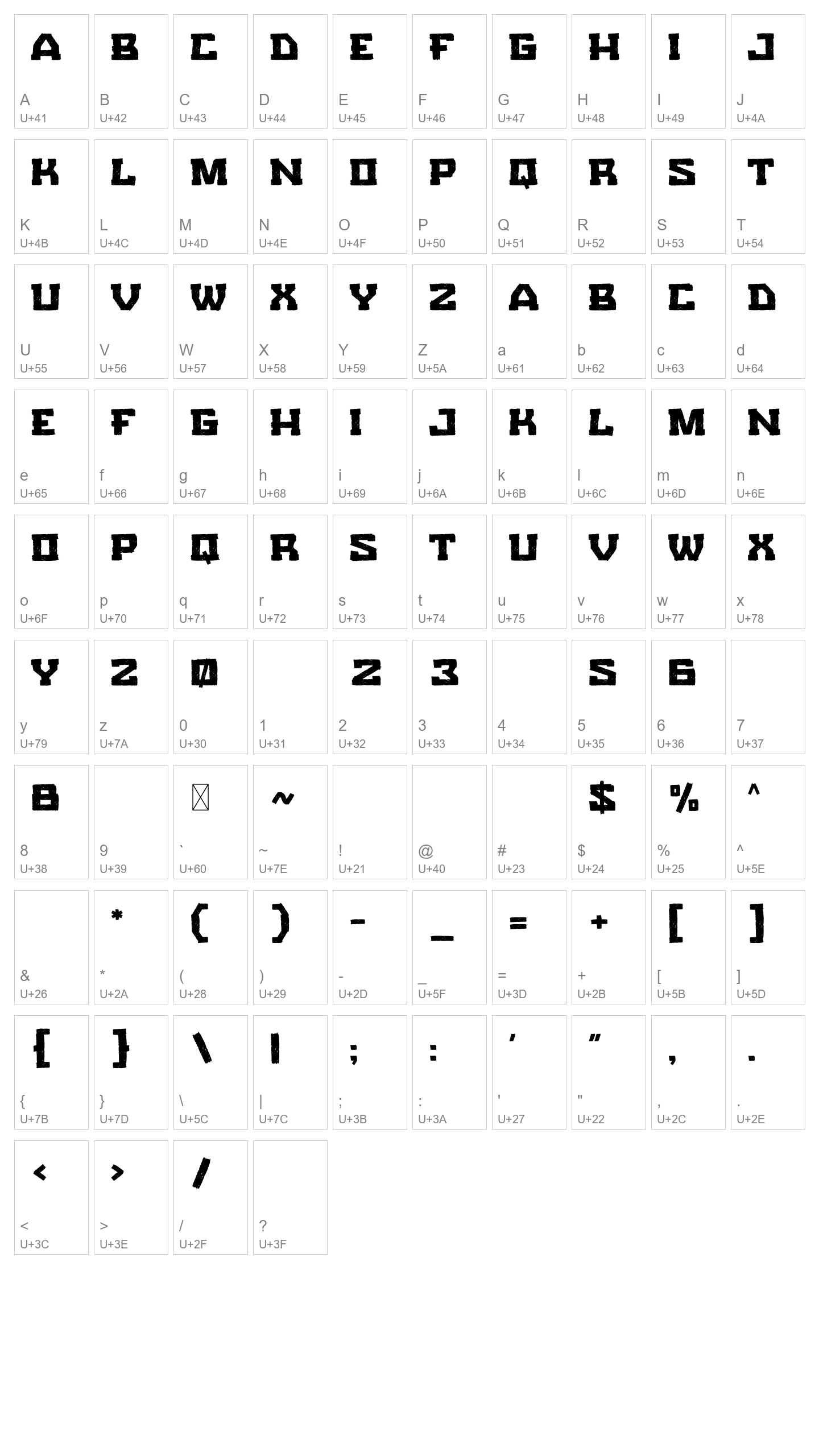 Character Map Image