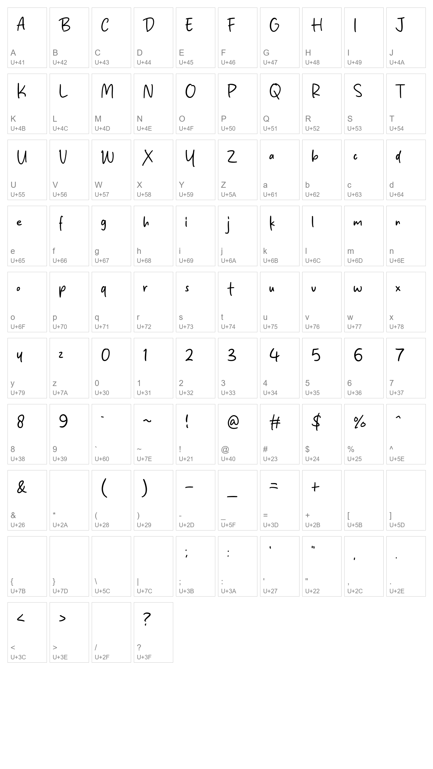 Character Map Image