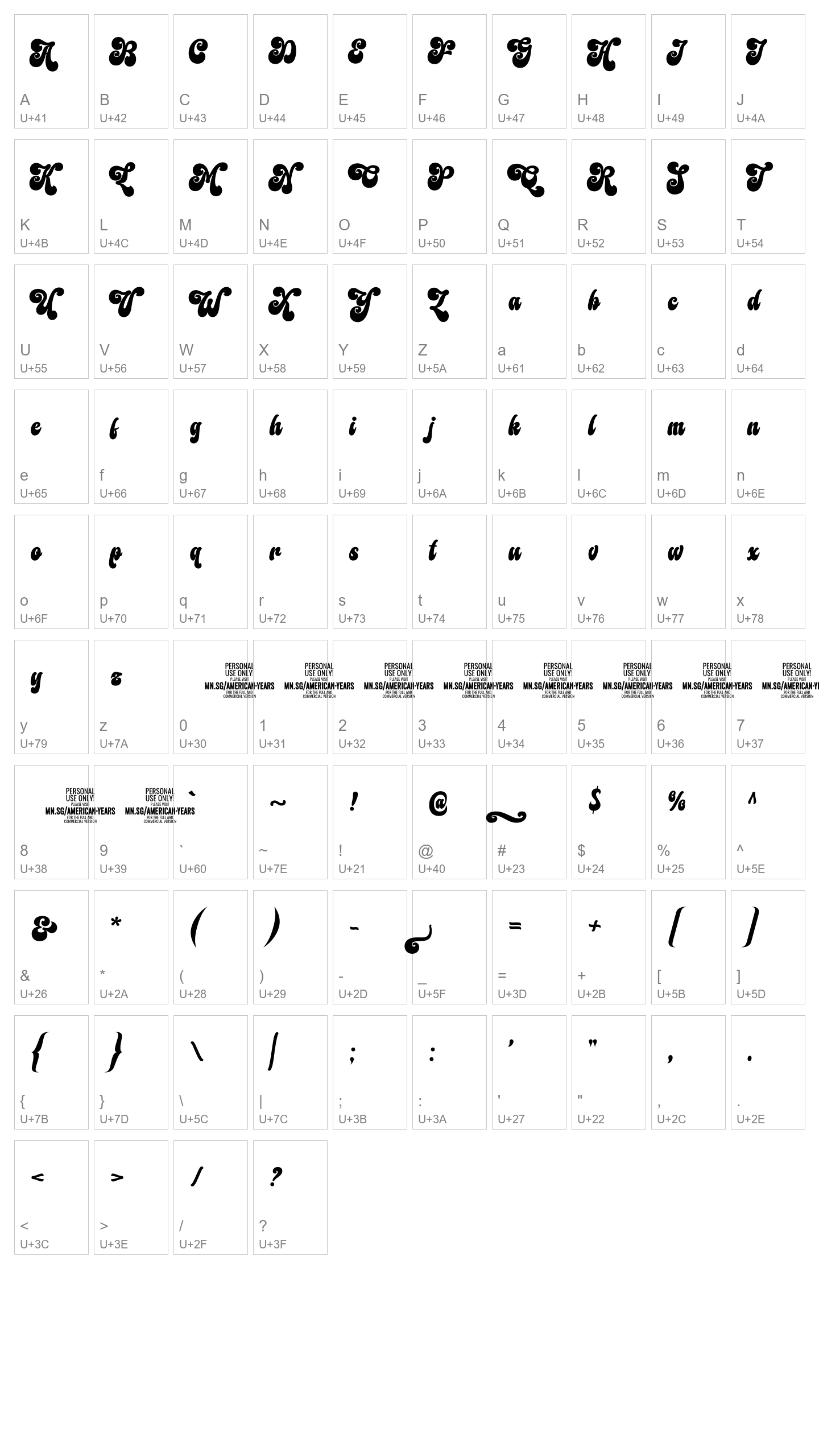 Character Map Image