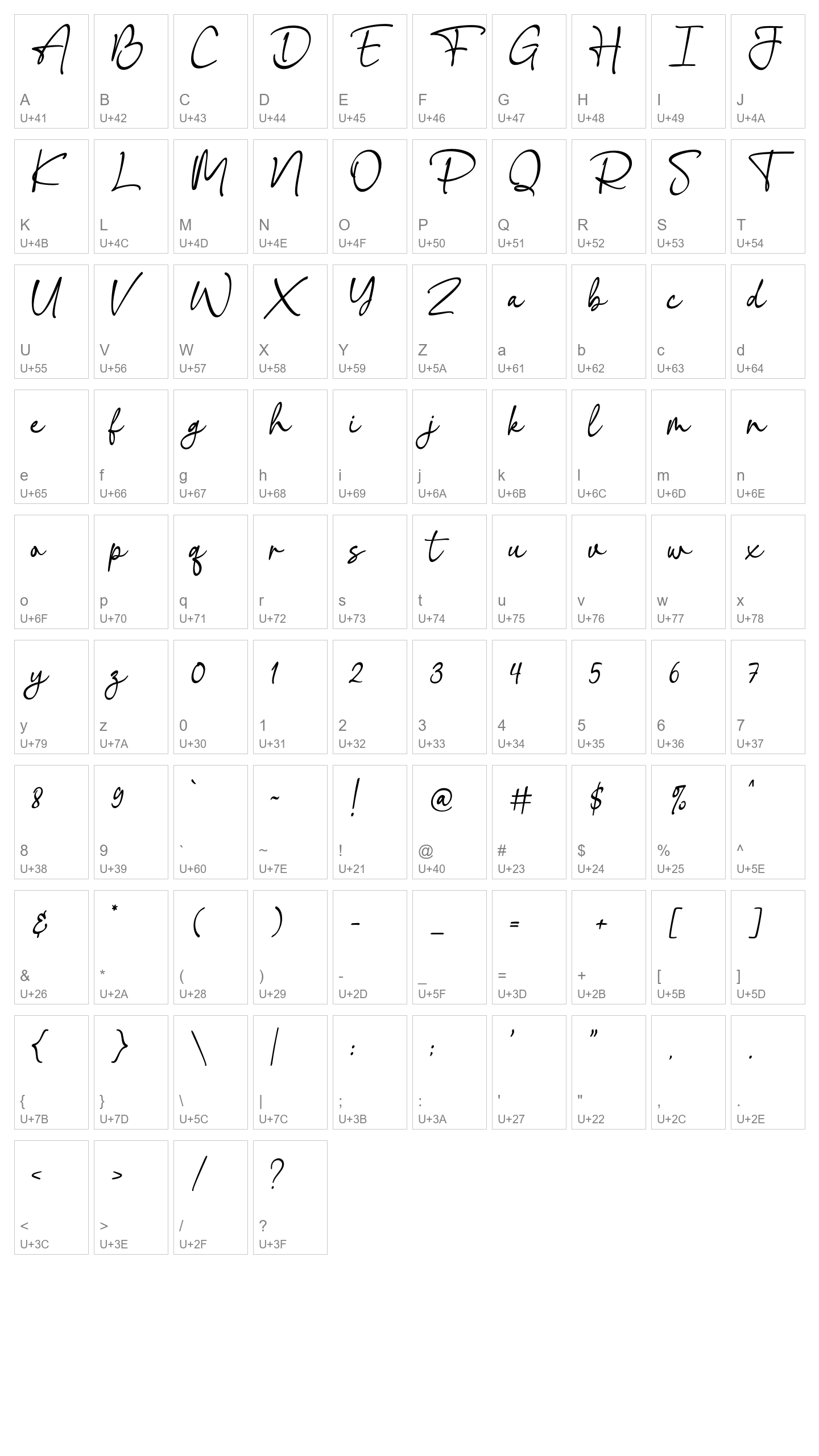 Character Map Image