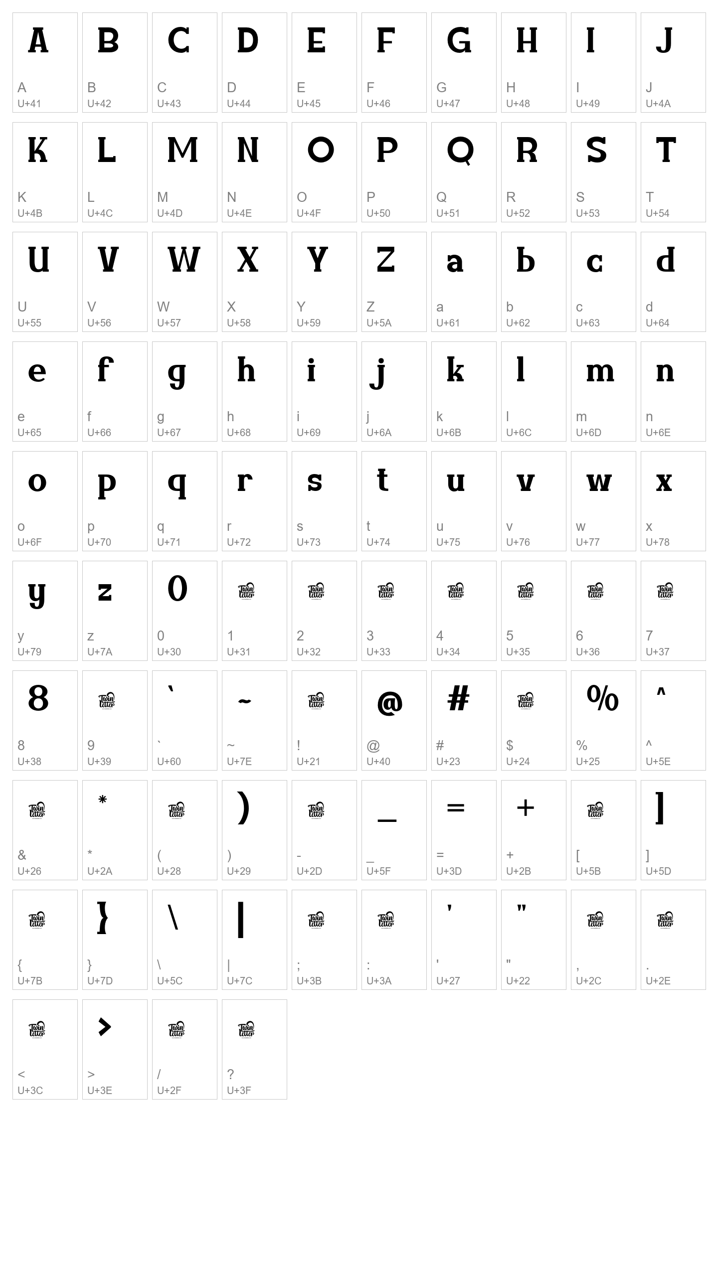 Character Map Image