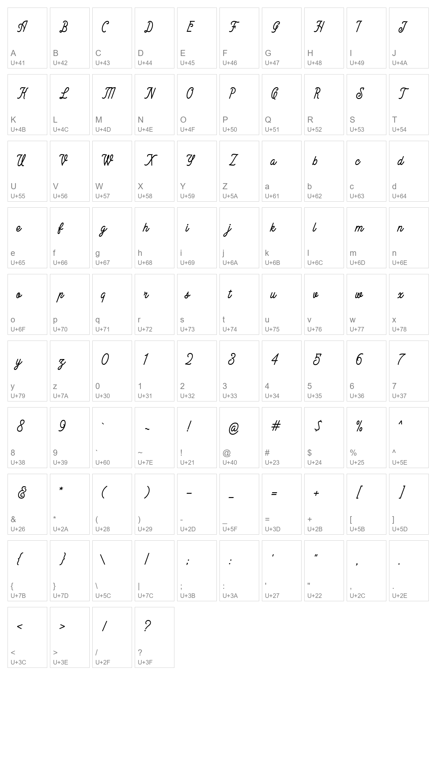 Character Map Image