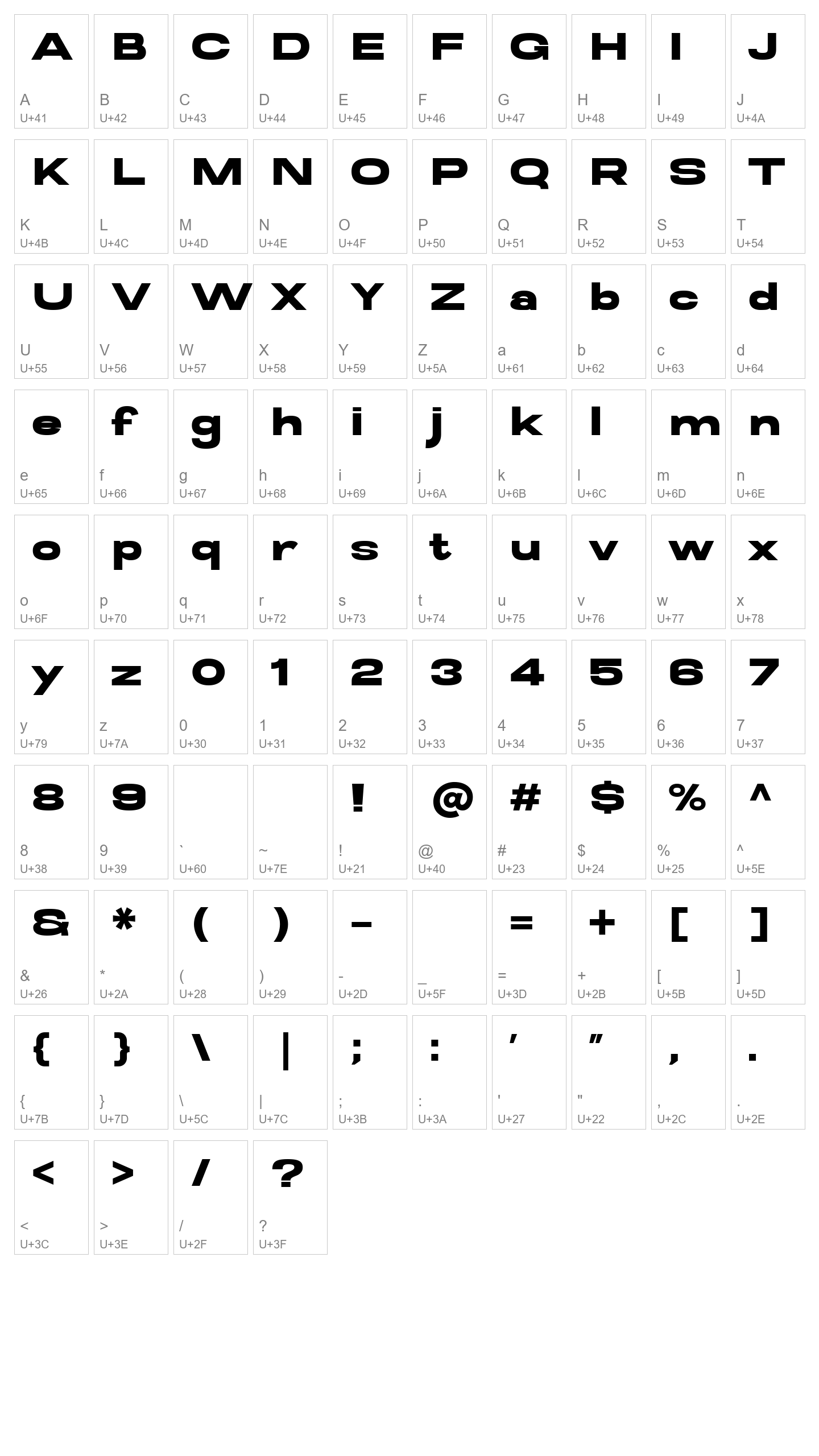 Character Map Image