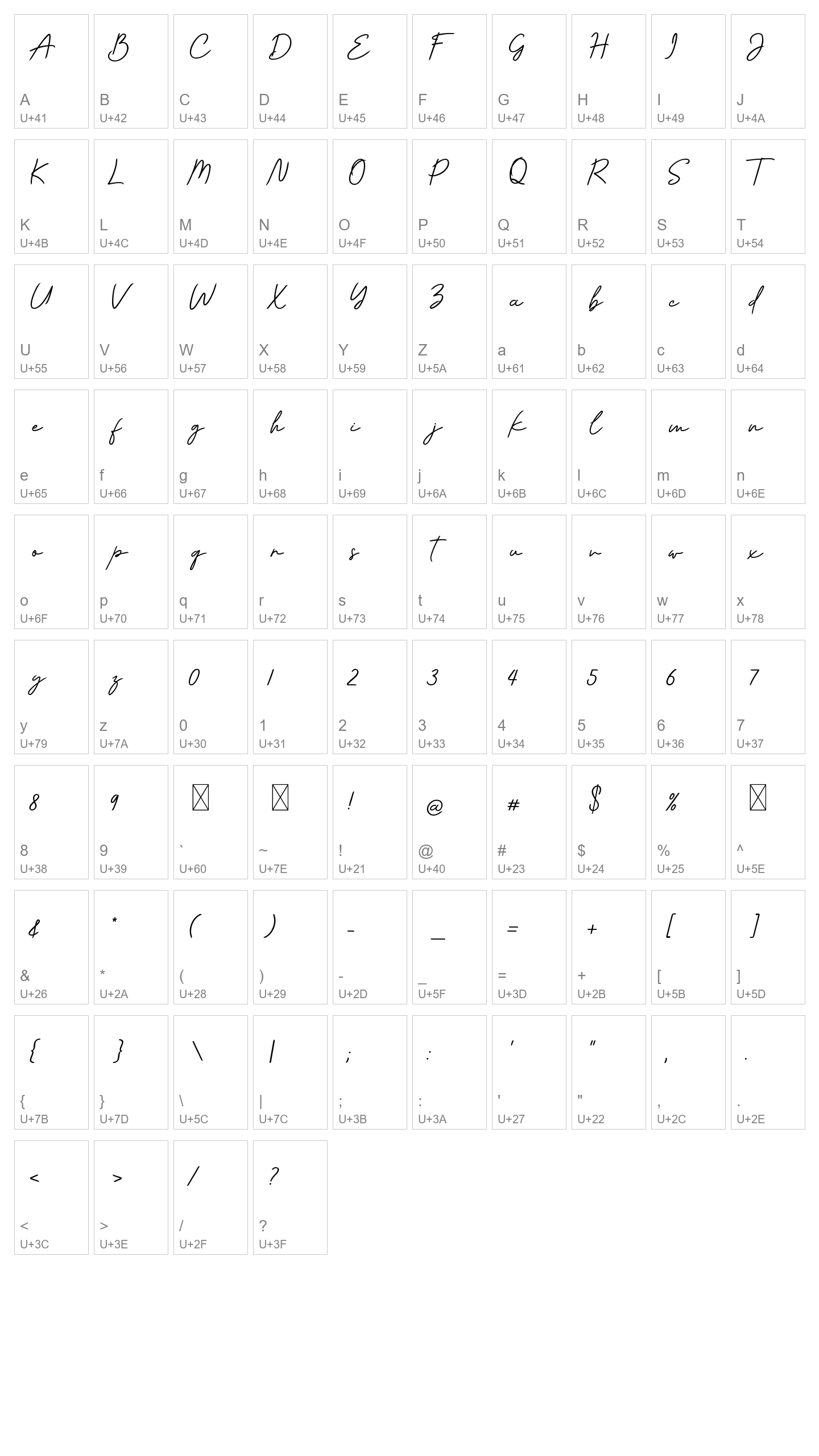 Character Map Image
