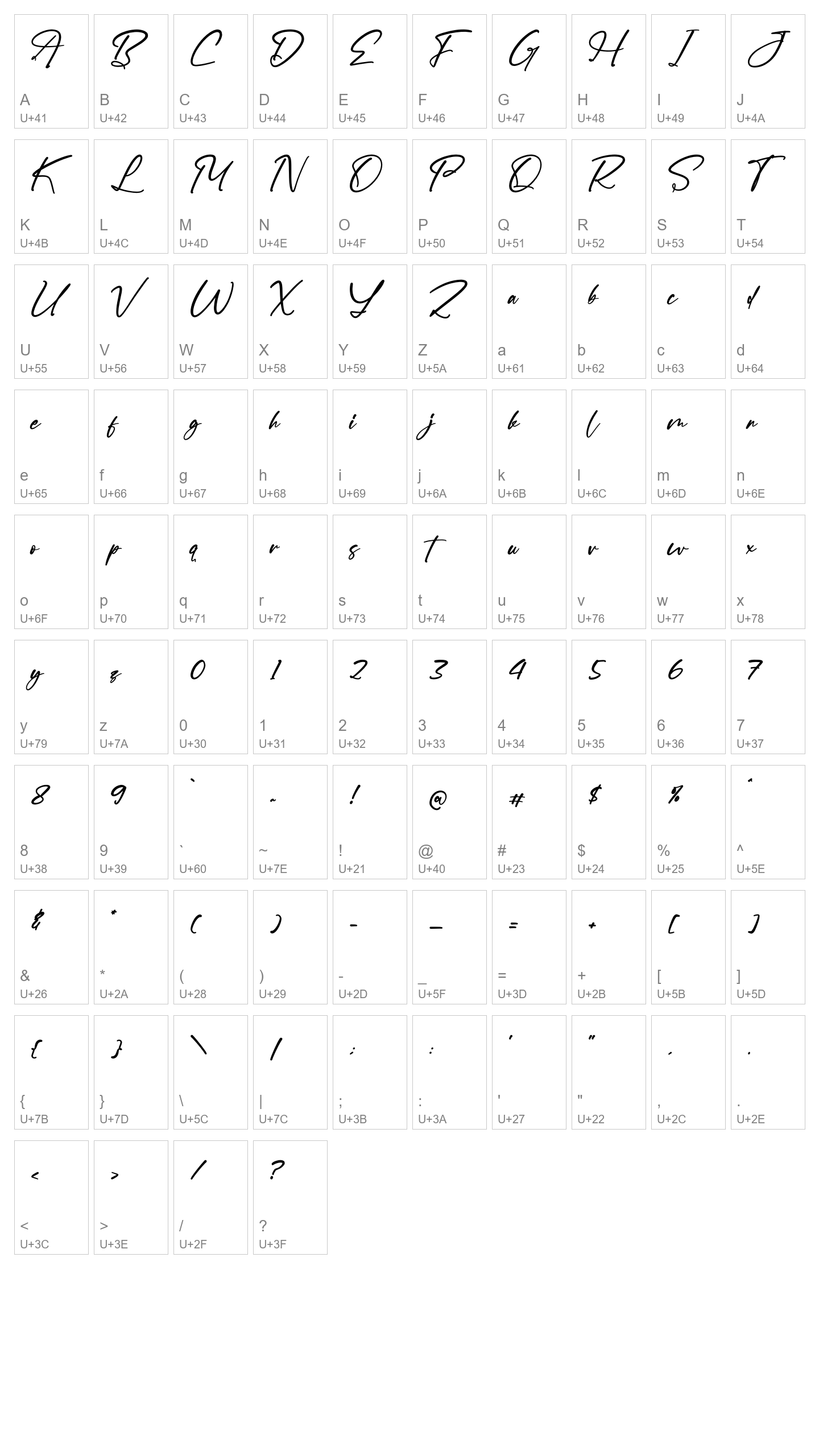 Character Map Image