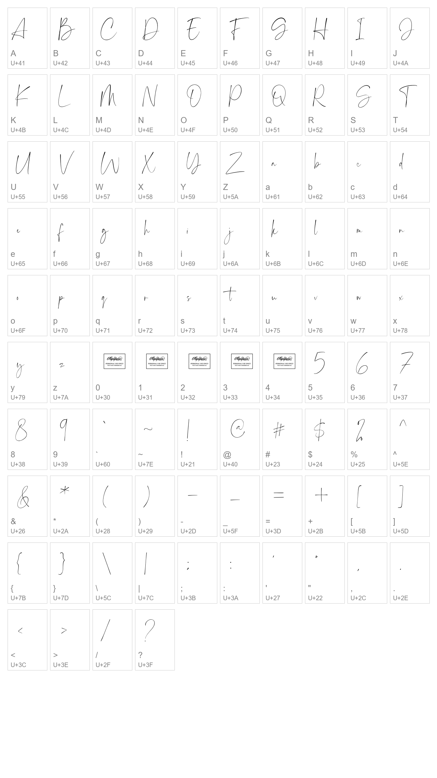 Character Map Image