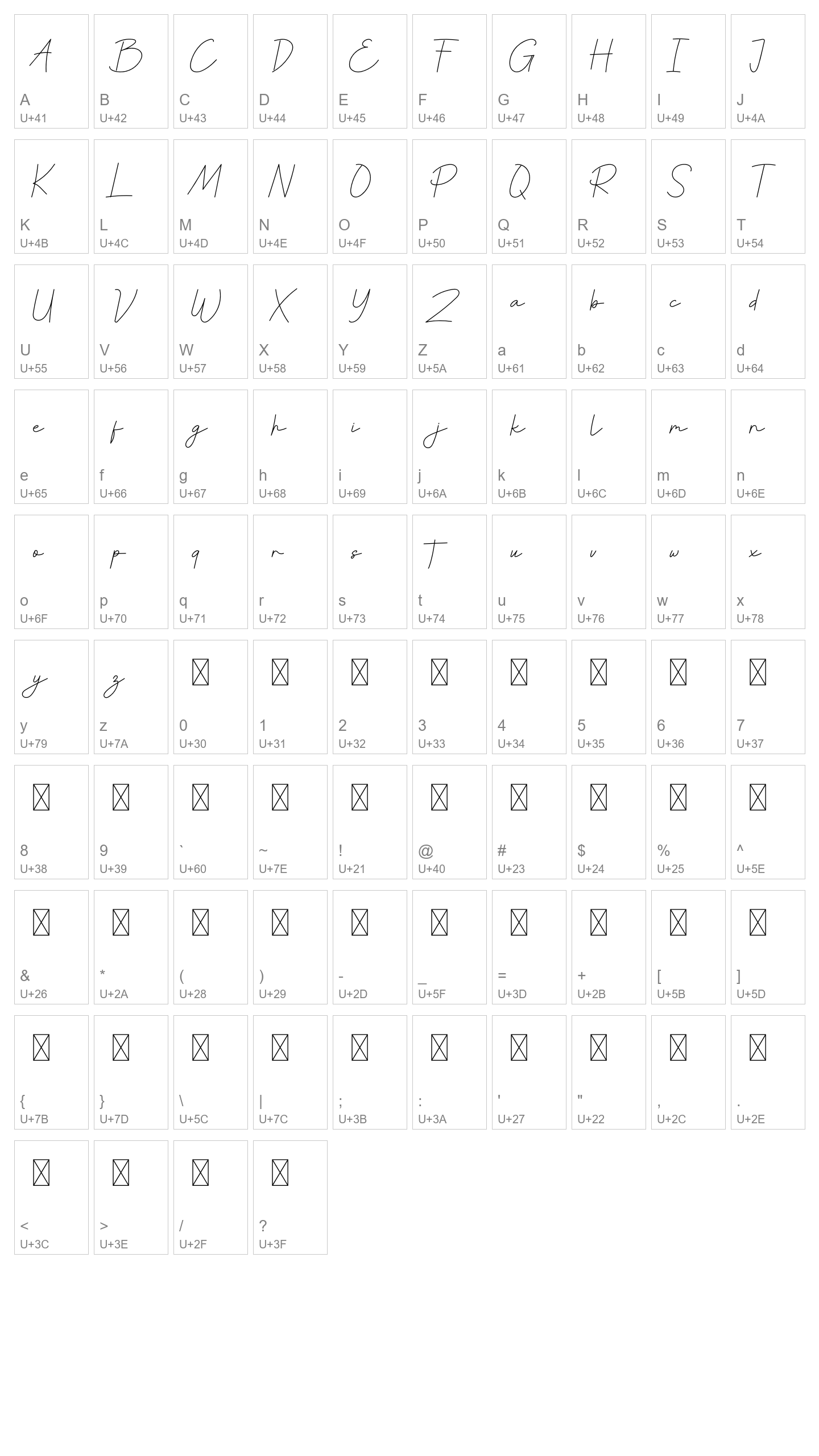 Character Map Image