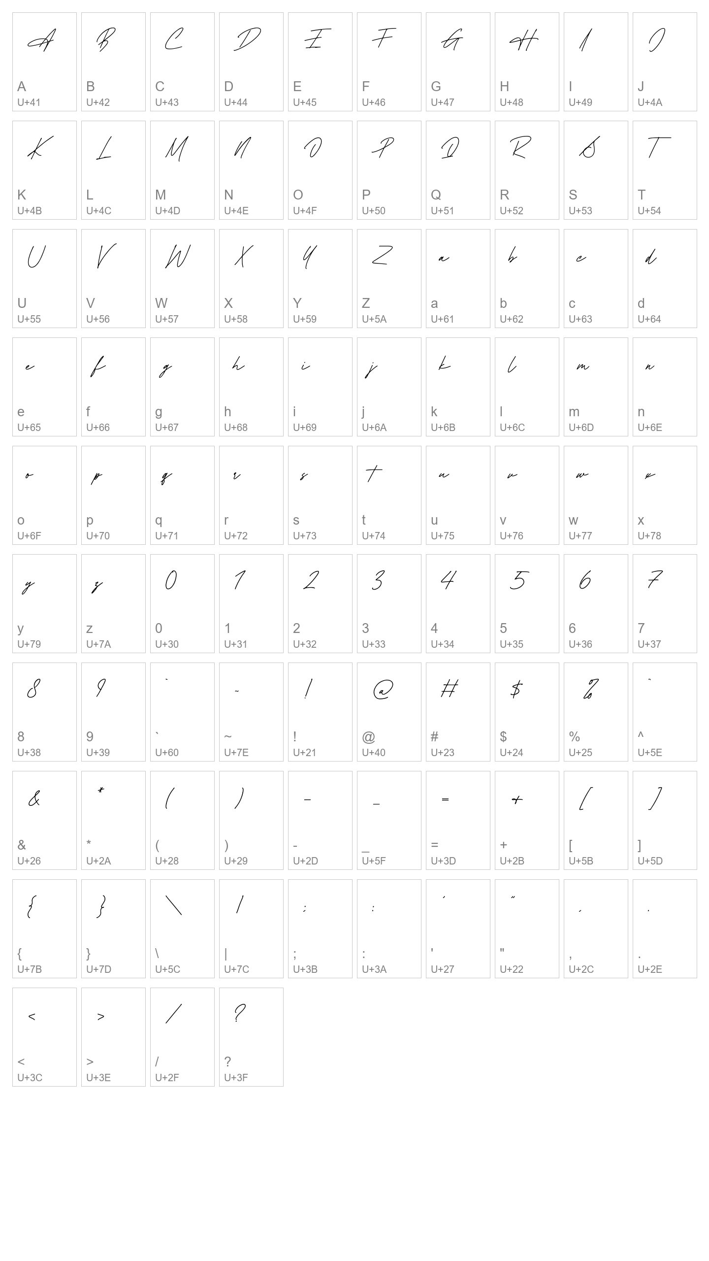 Character Map Image