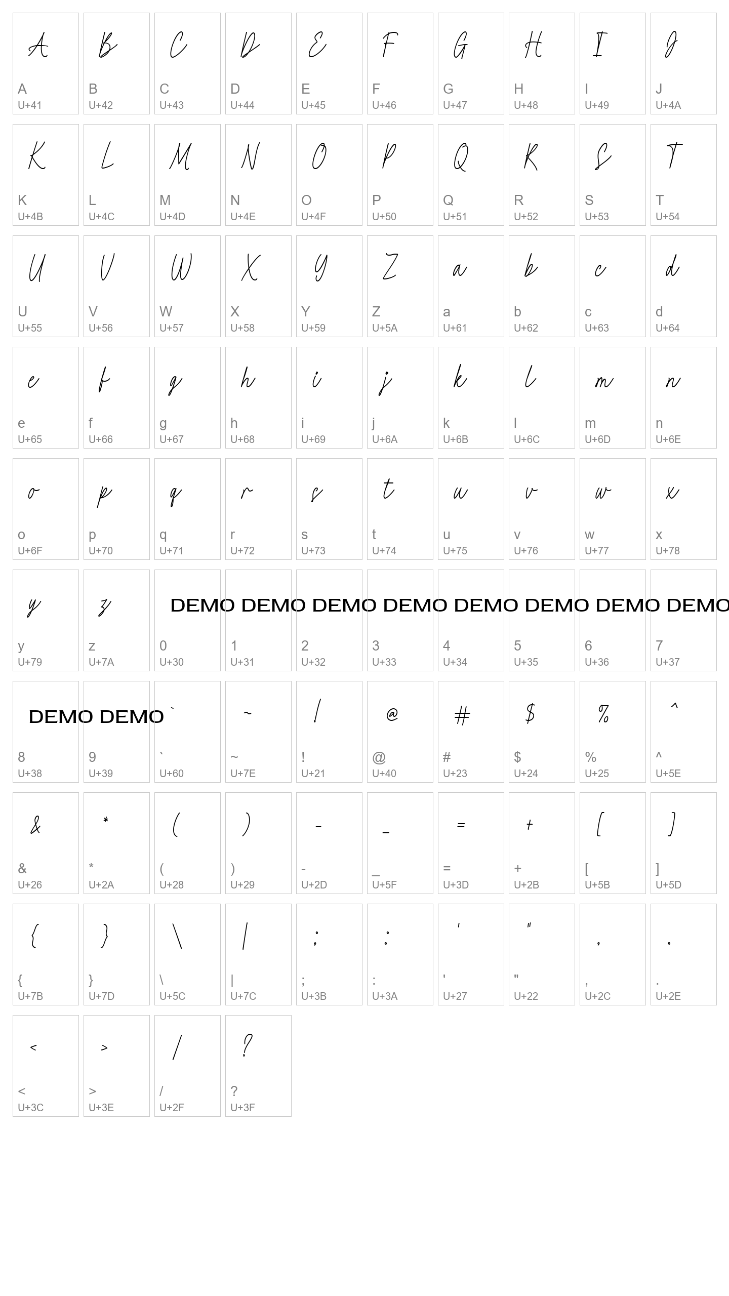 Character Map Image