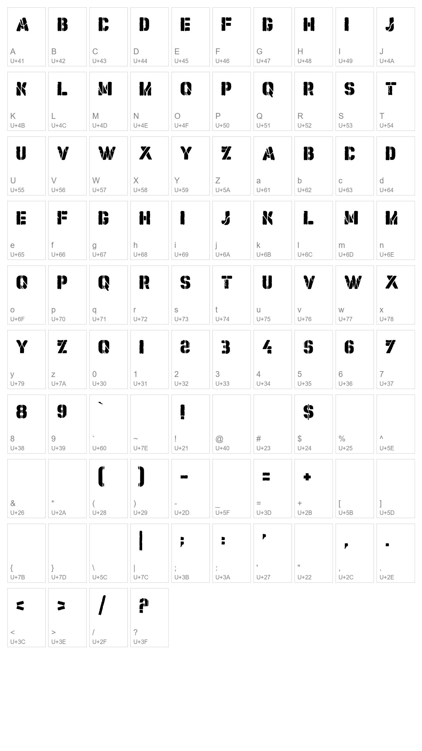 Character Map Image
