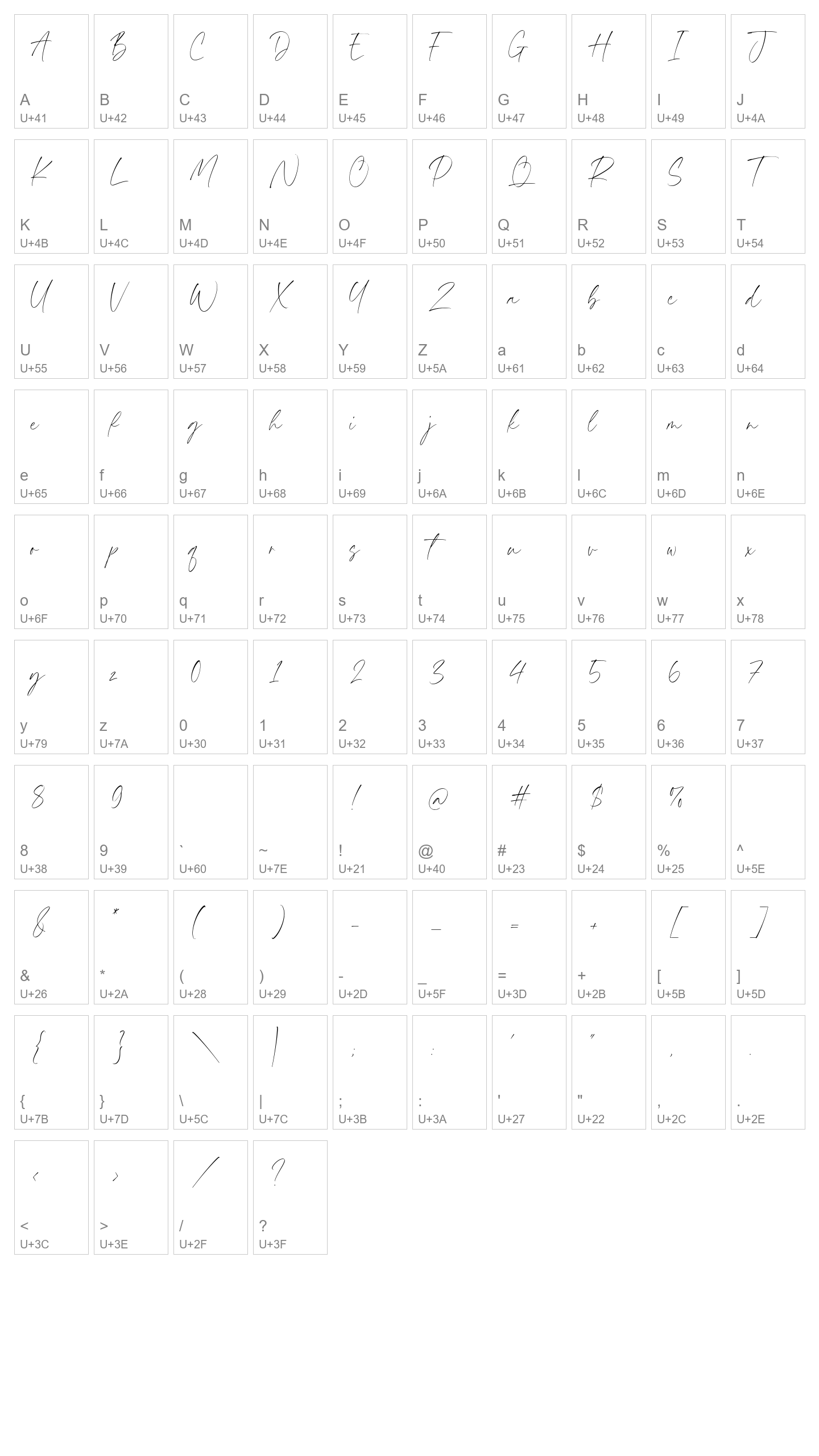 Character Map Image