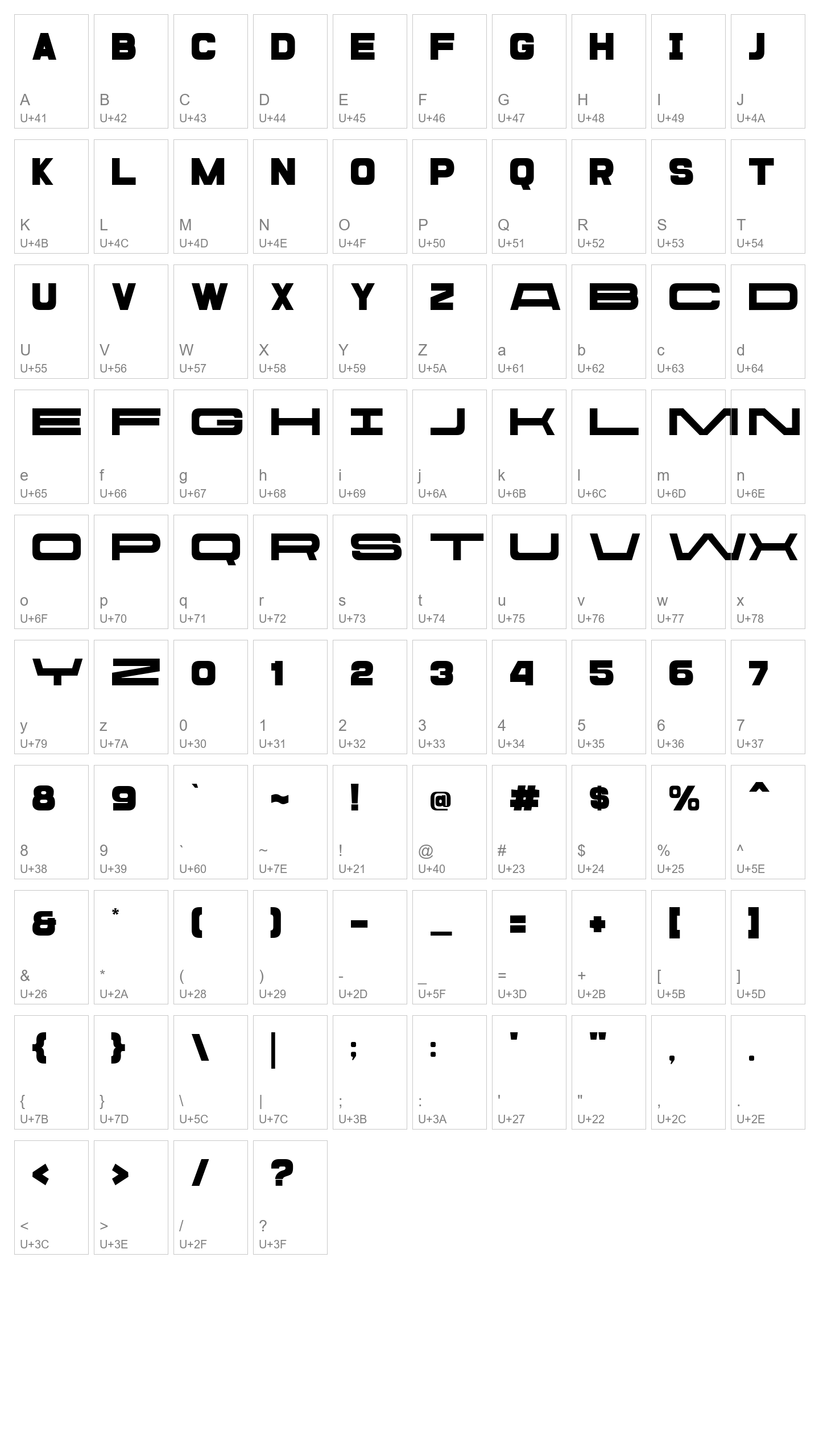 Character Map Image