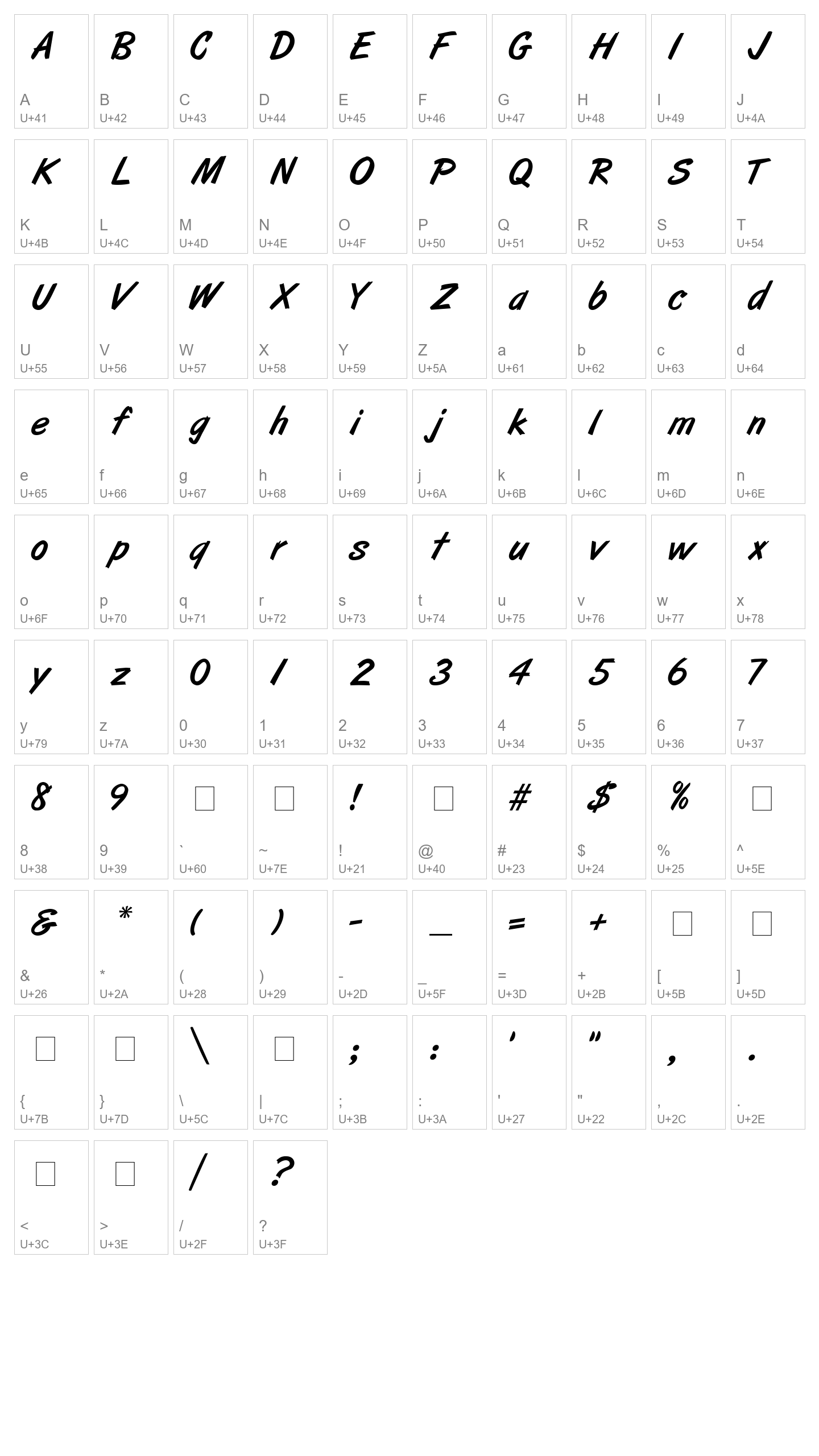 Character Map Image