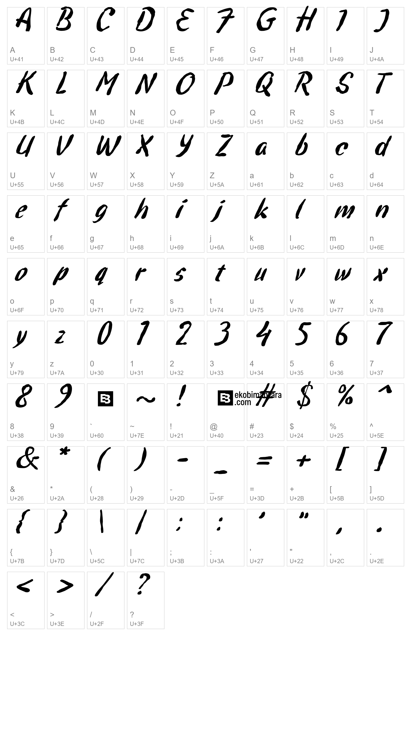 Character Map Image