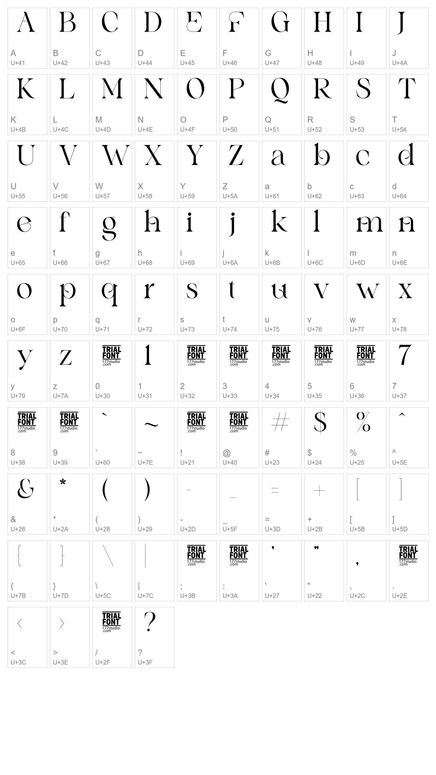 Character Map Image