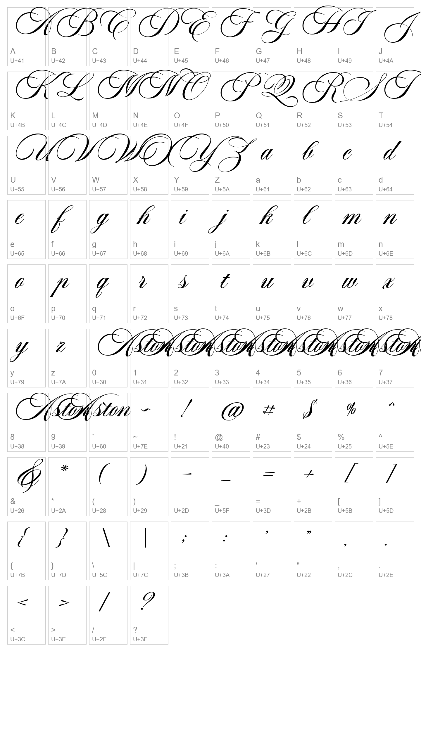 Character Map Image