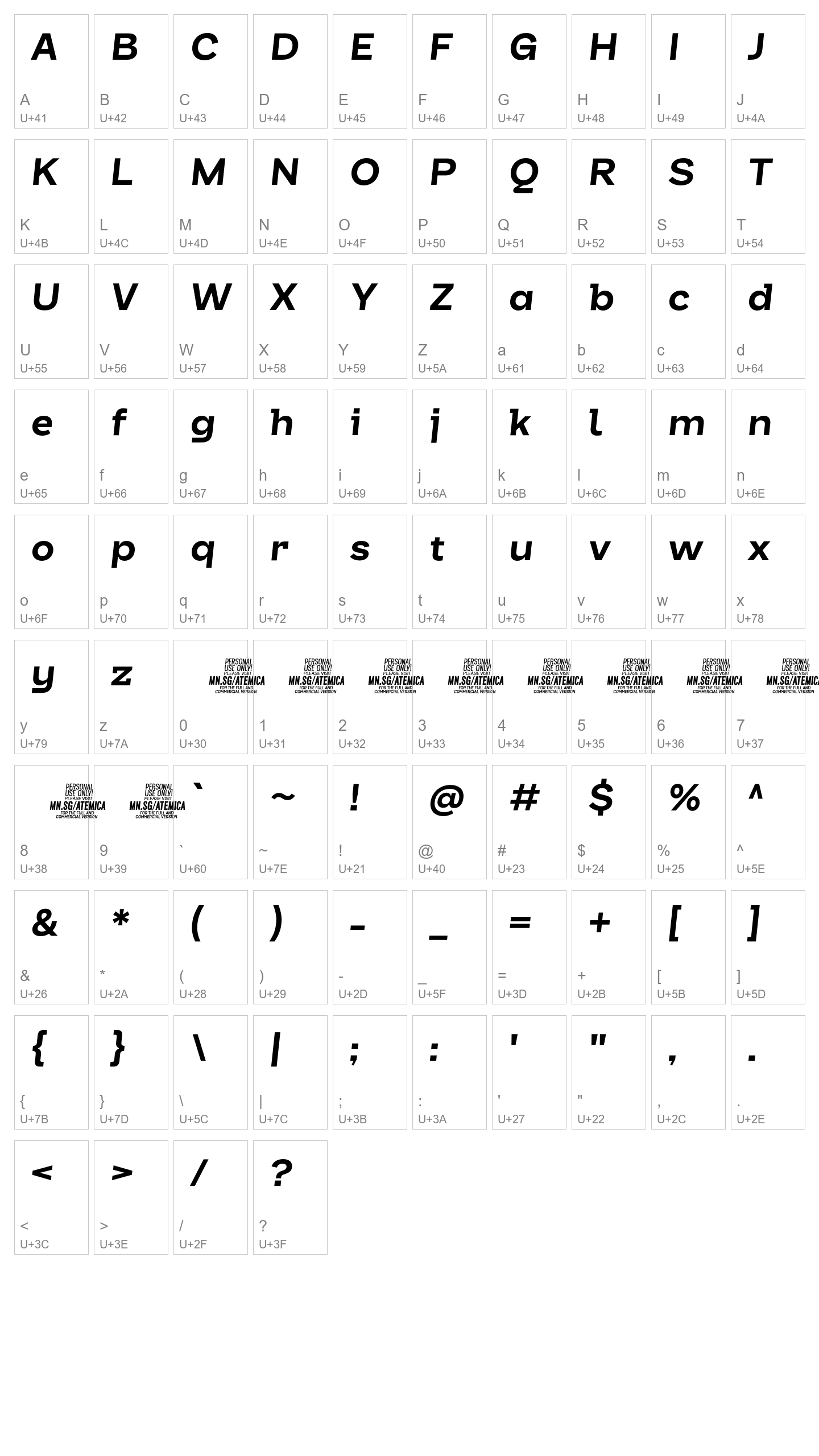 Character Map Image