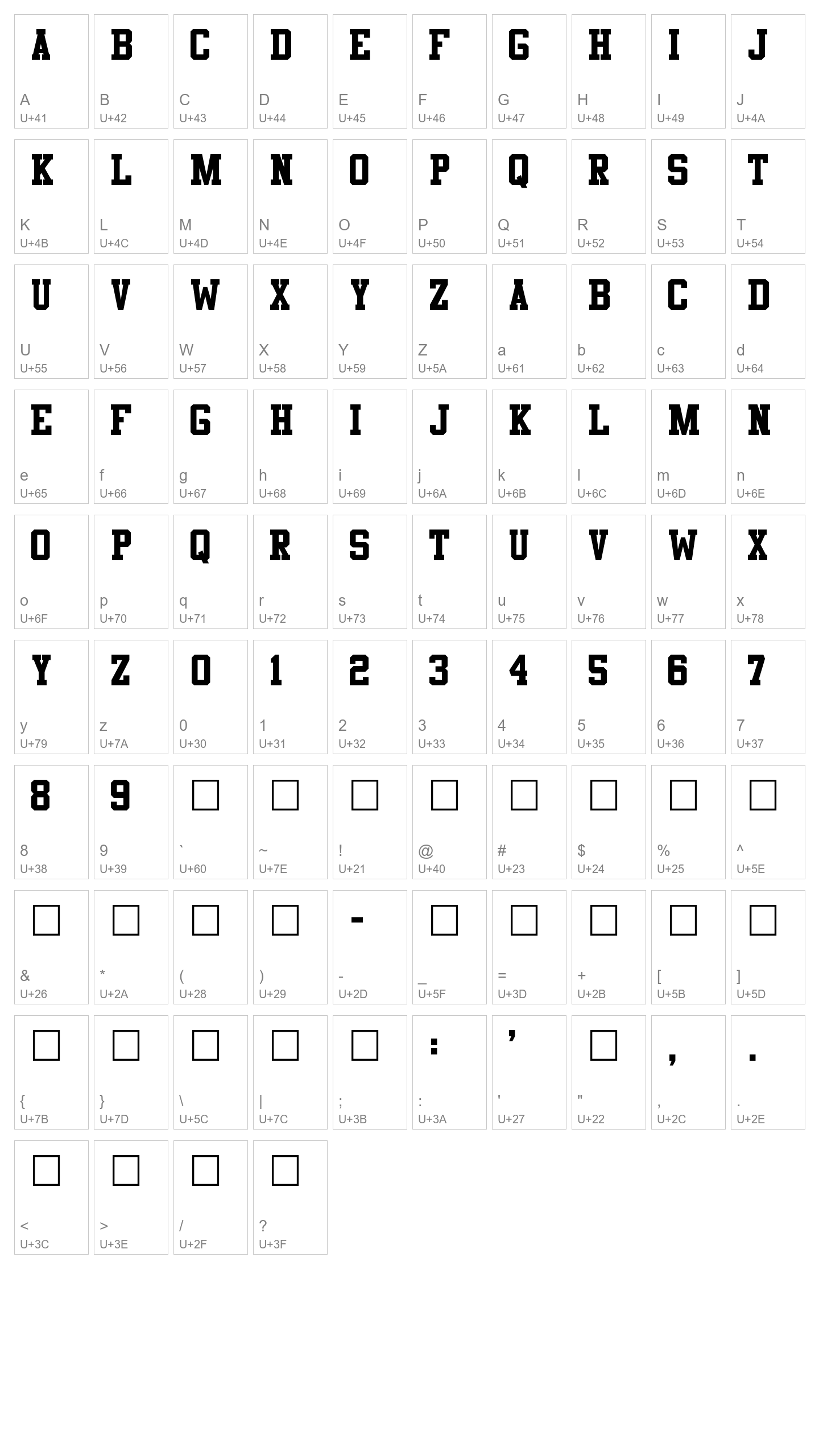 Character Map Image