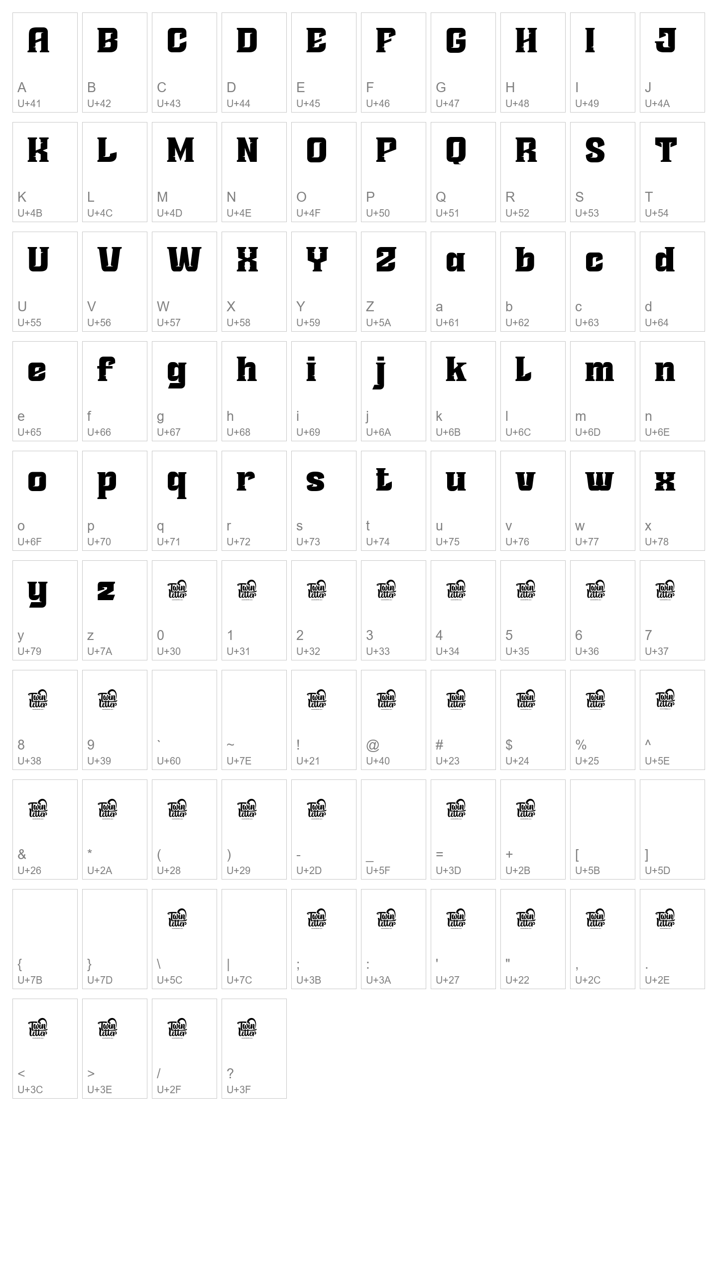 Character Map Image