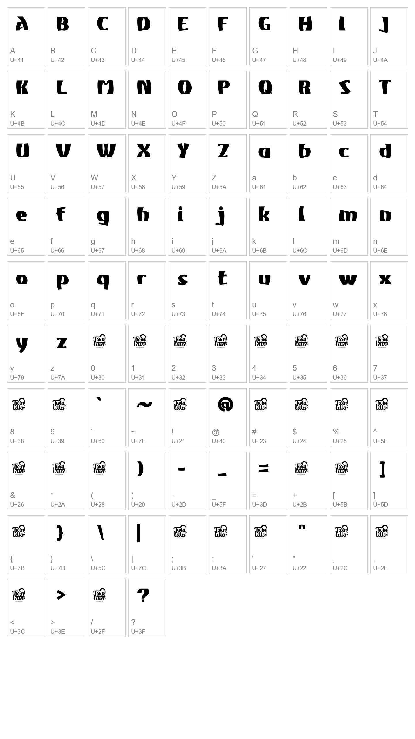 Character Map Image